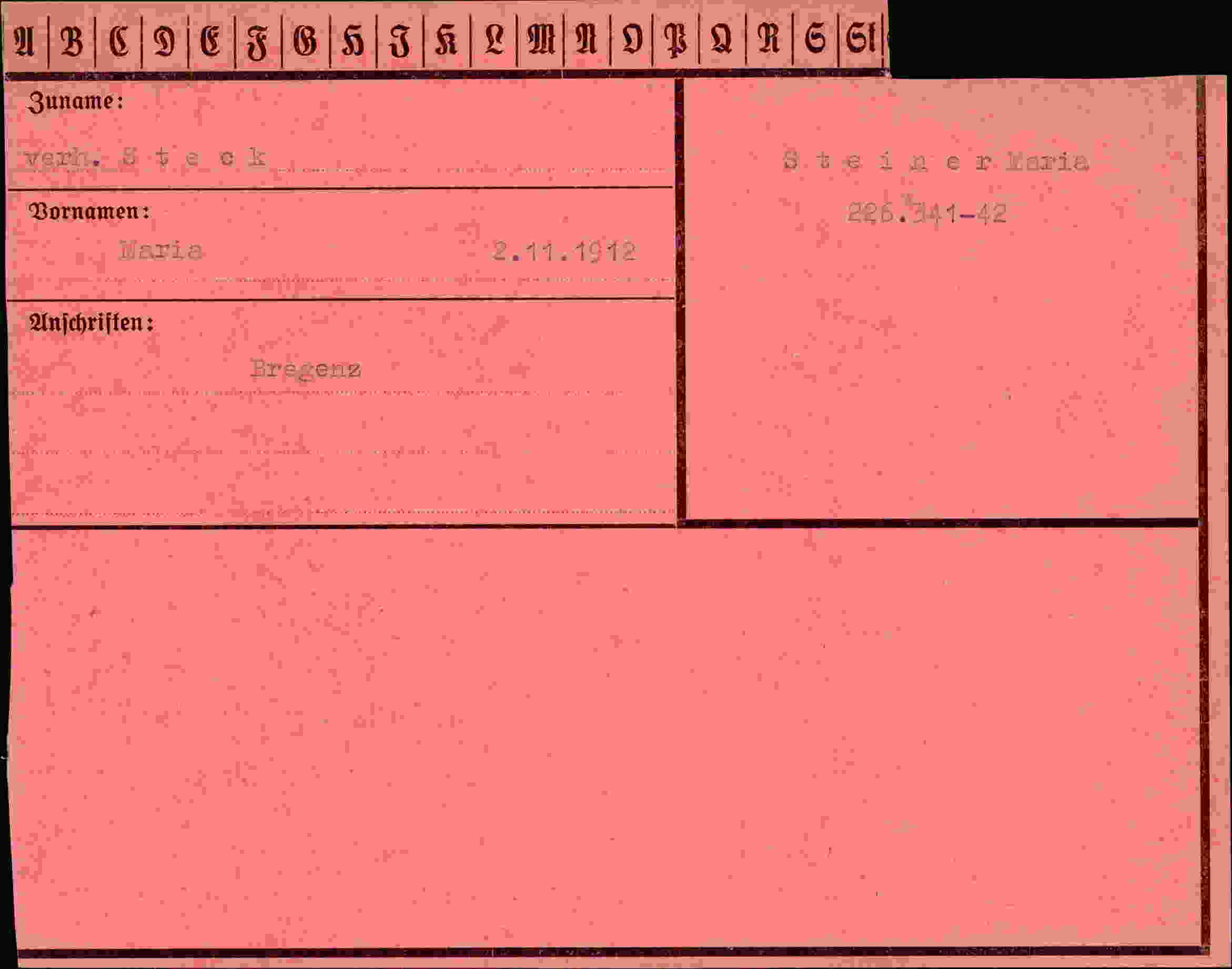 Vorderseite des Dokuments