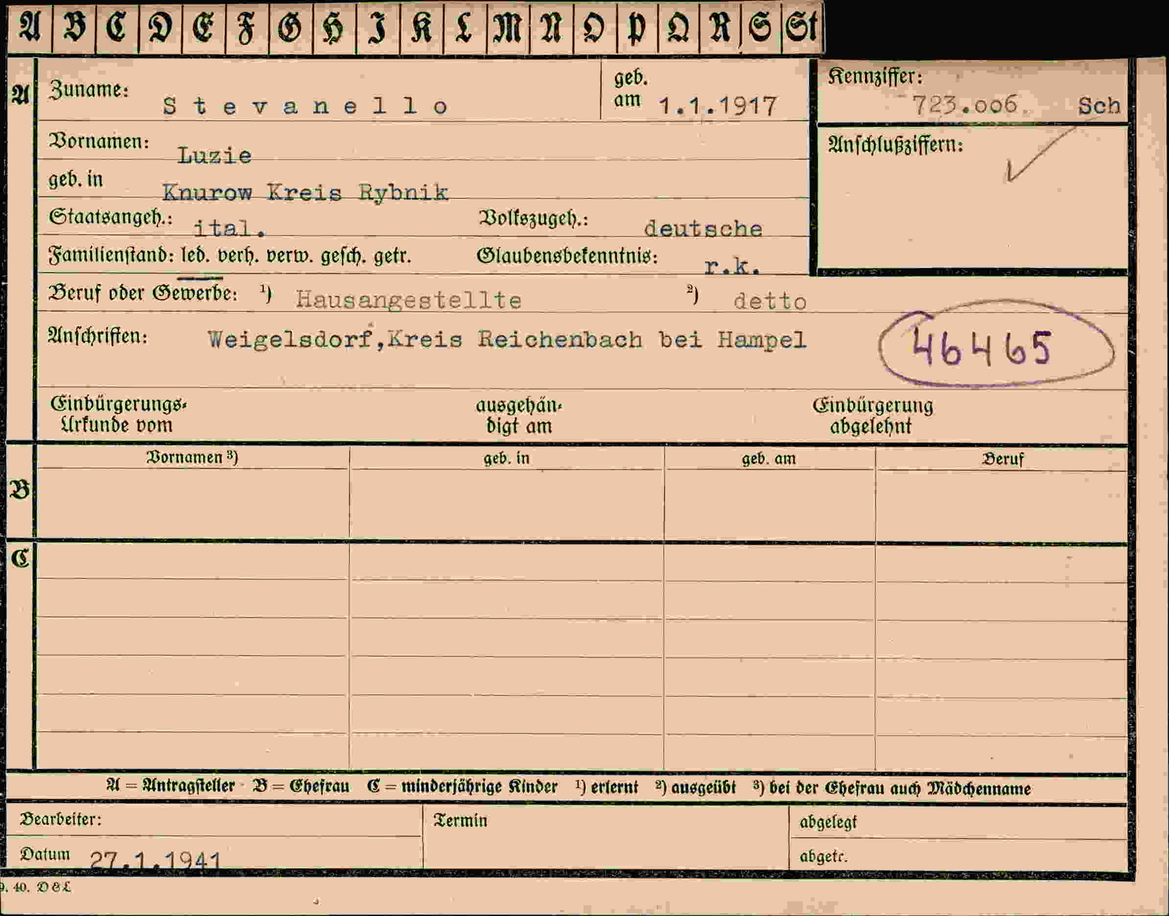 Dokument für Luzie Stevanello
