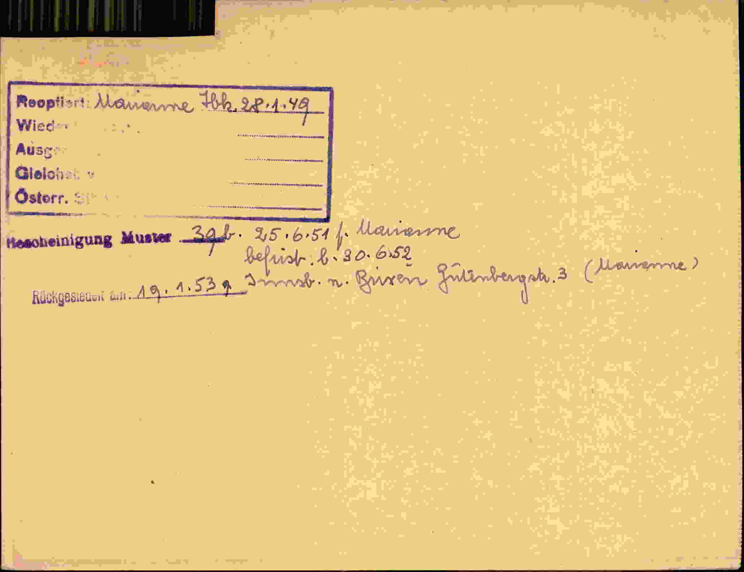 Rückseite des Dokuments