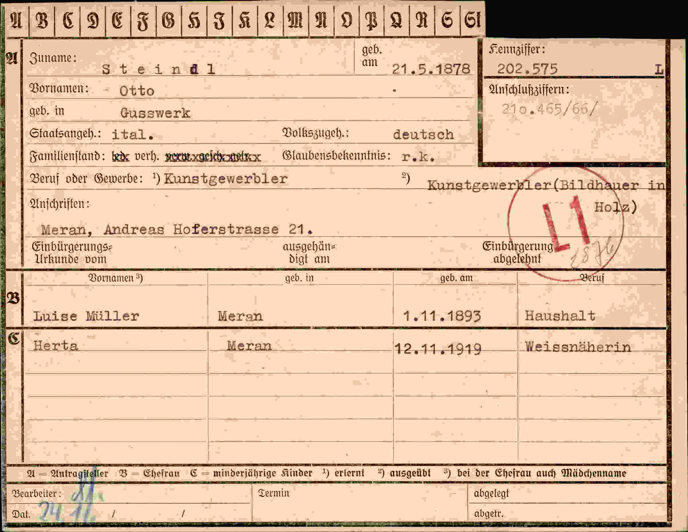 Dokument für Otto Steindl