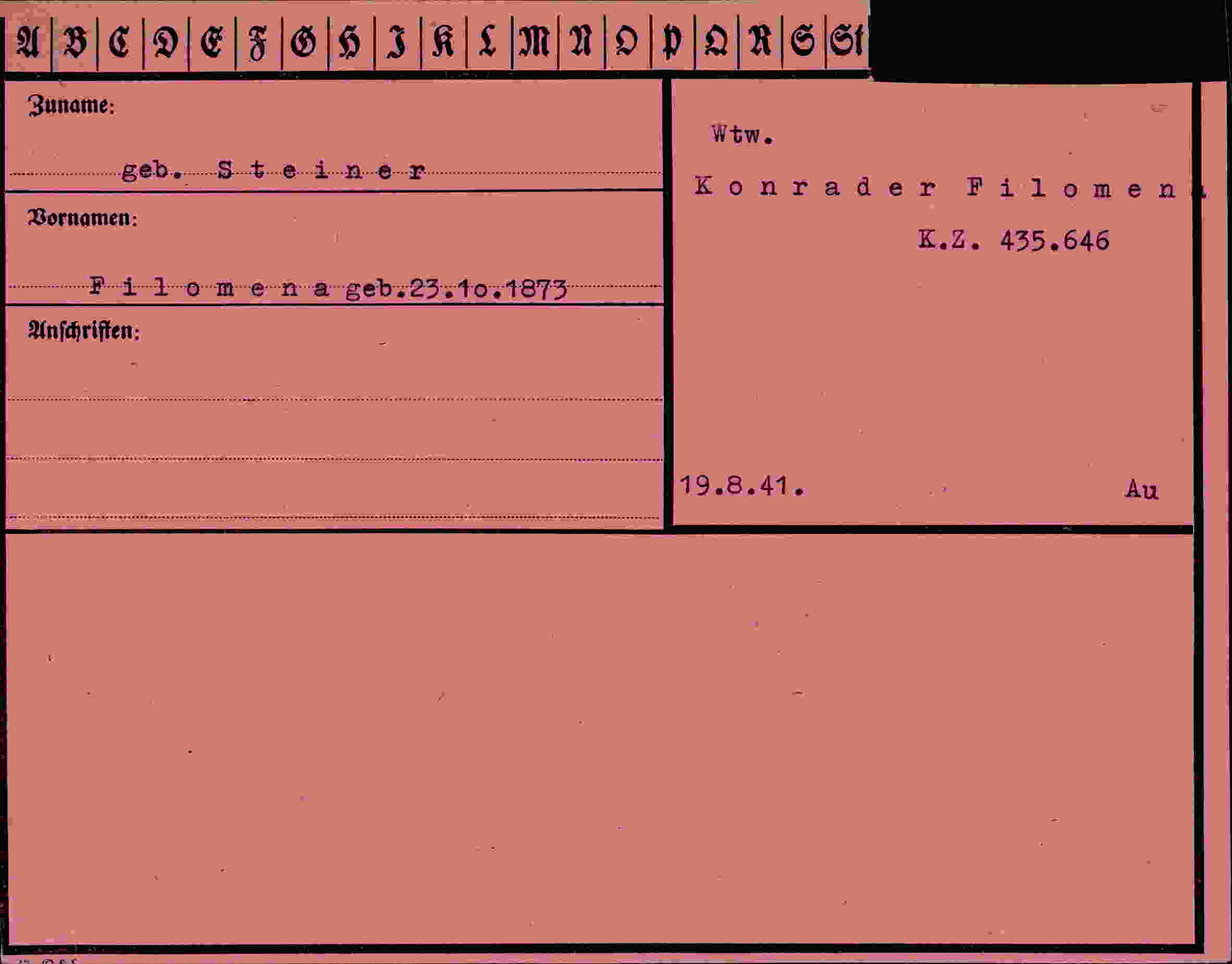 Vorderseite des Dokuments