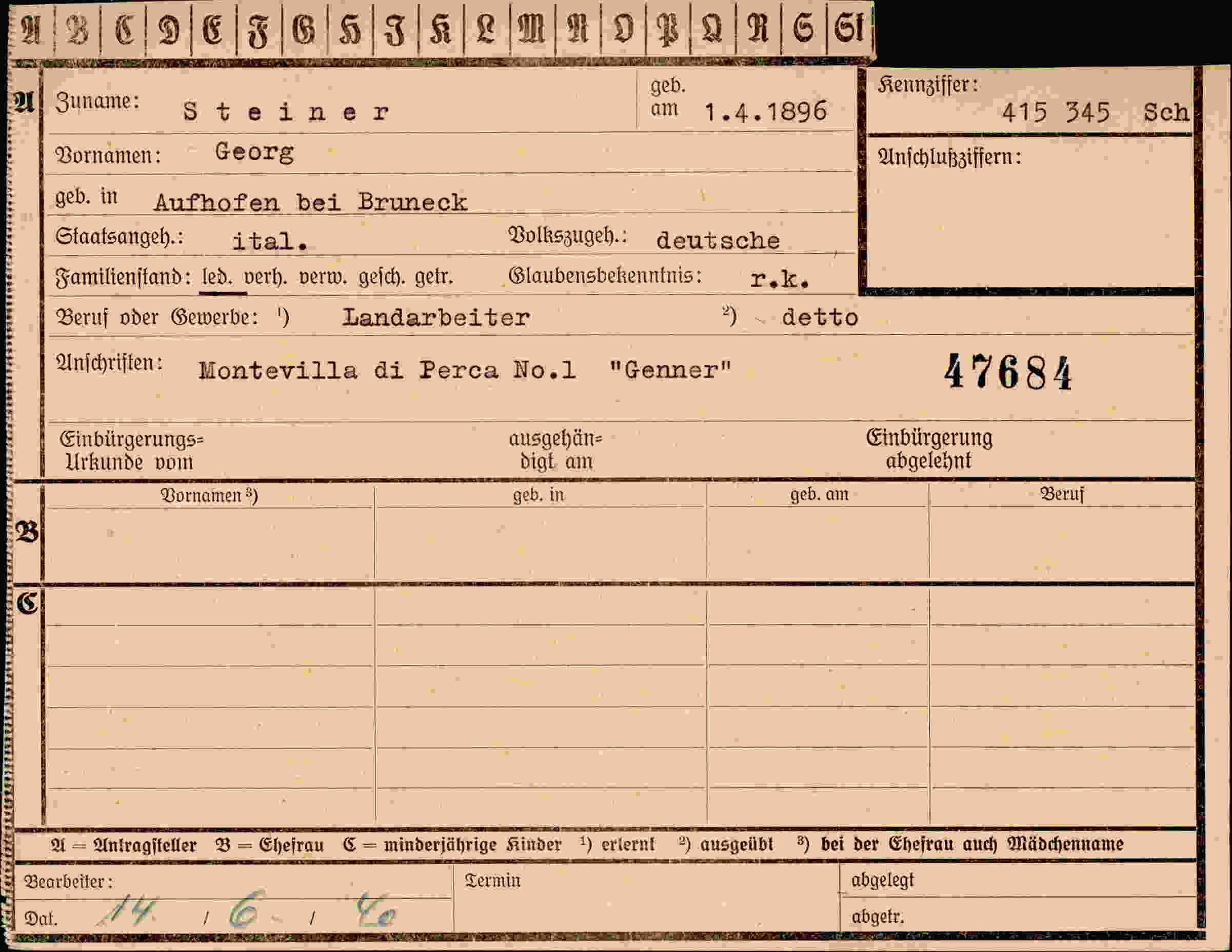 Dokument für Georg Steiner