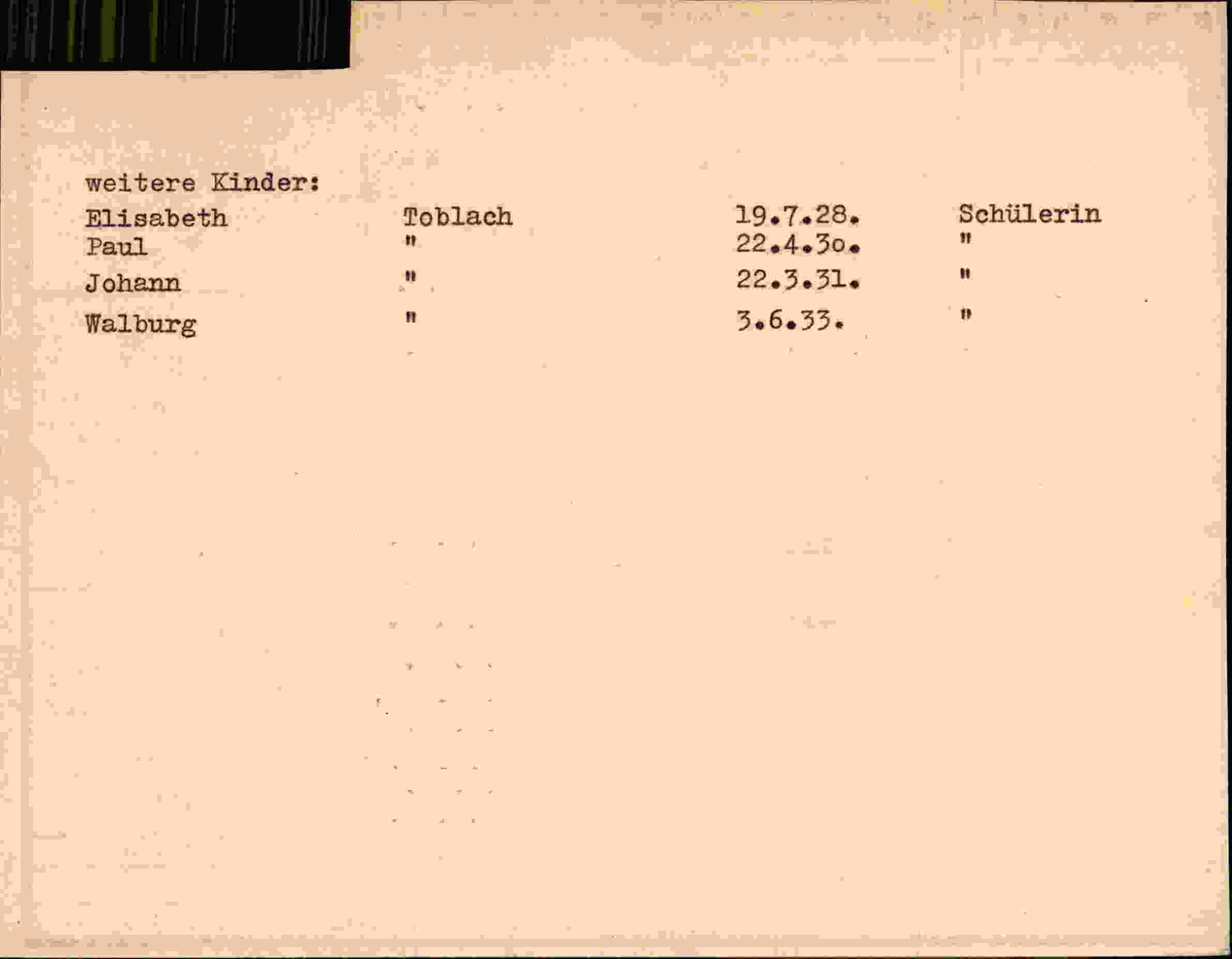 Rückseite des Dokuments
