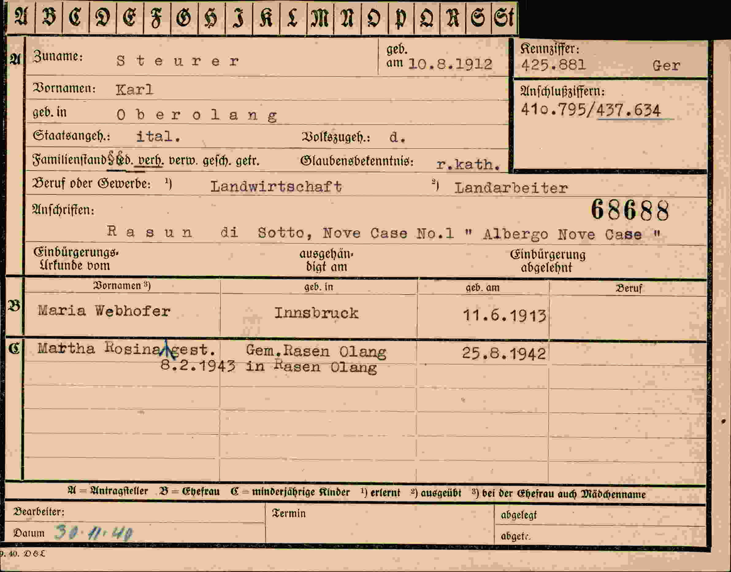 Dokument für Karl Steurer