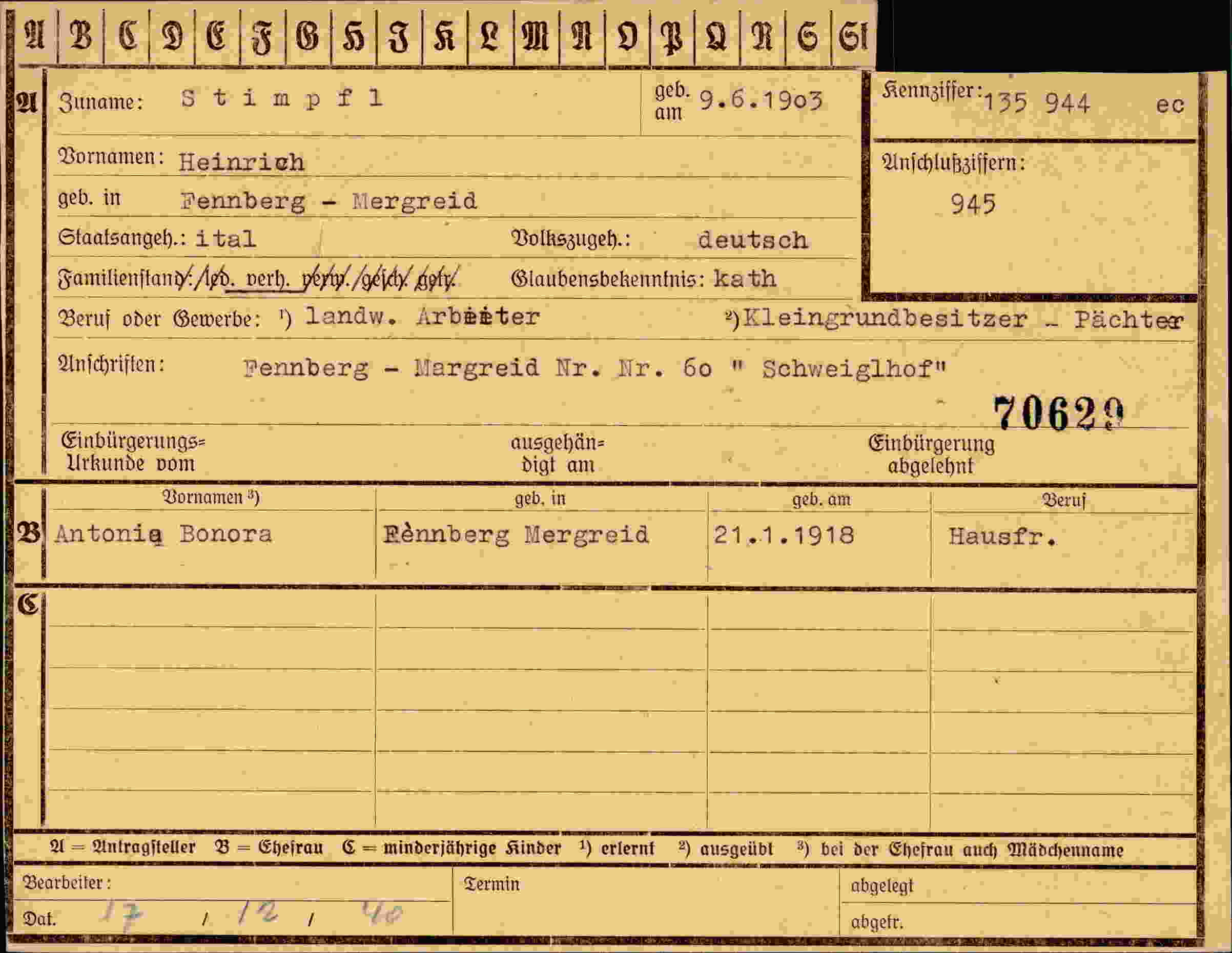 Dokument für Heinrich Stimpfl