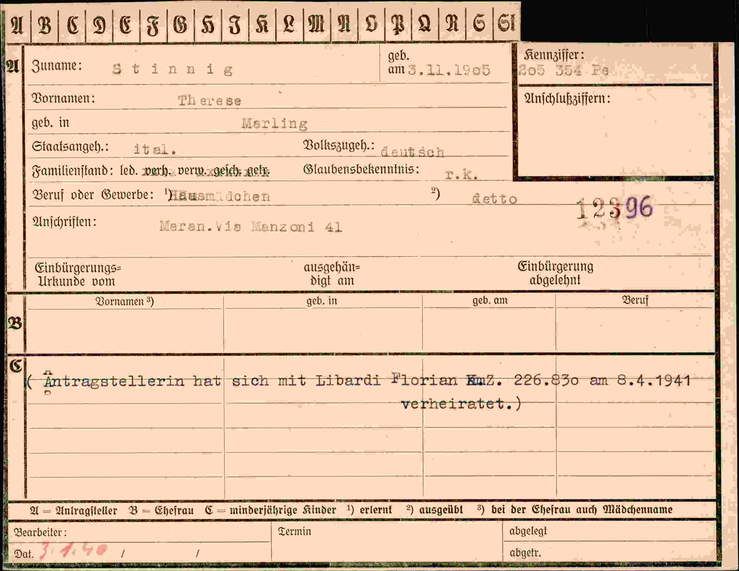 Vorderseite des Dokuments