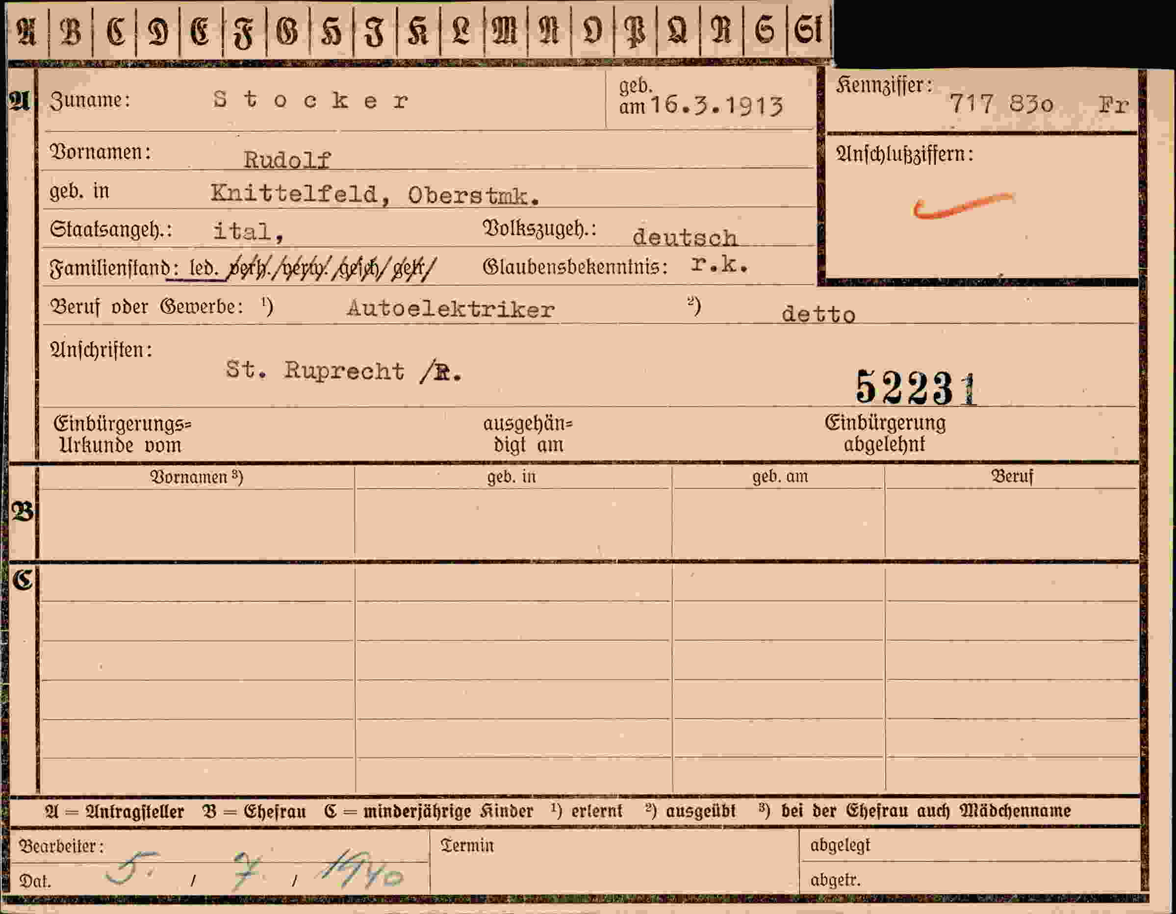 Dokument für Rudolf Stocker