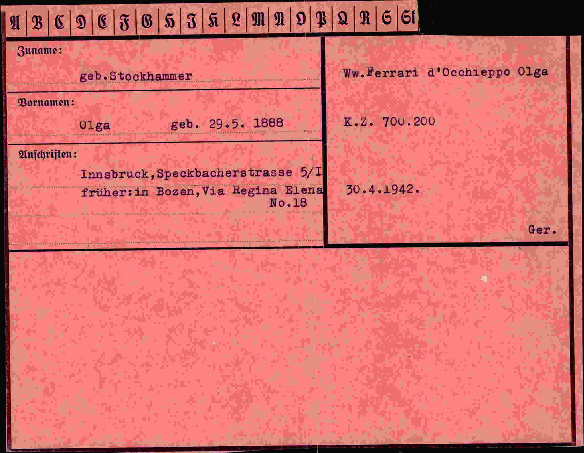 Vorderseite des Dokuments