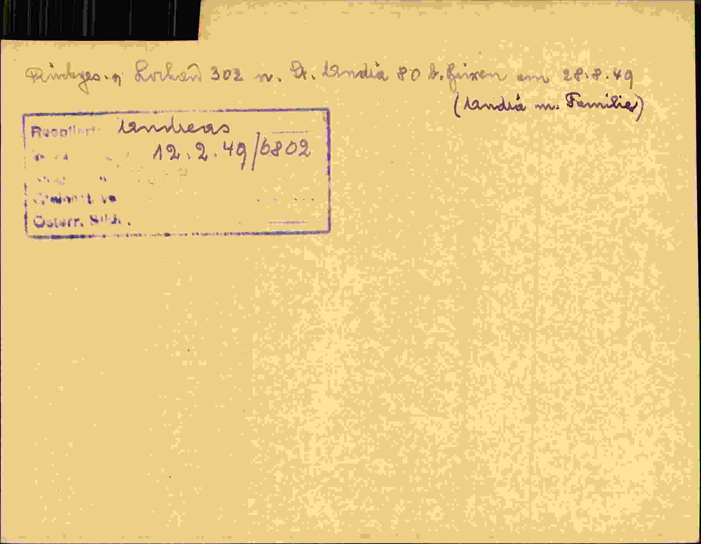 Rückseite des Dokuments