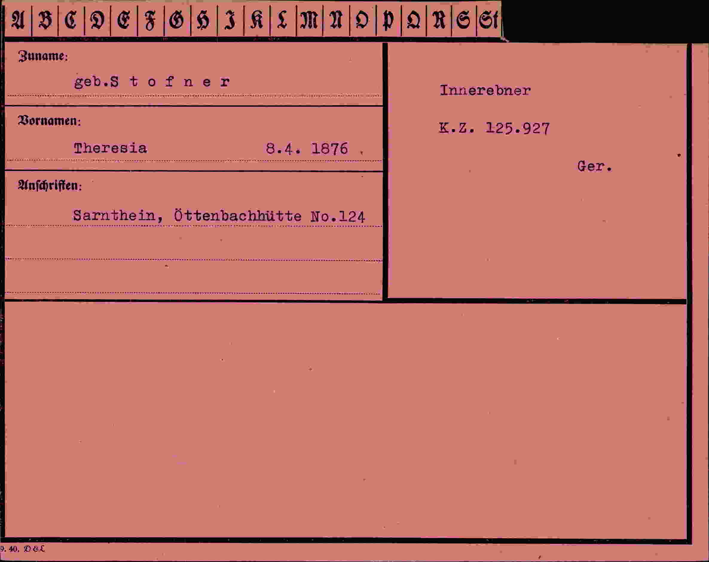 Vorderseite des Dokuments