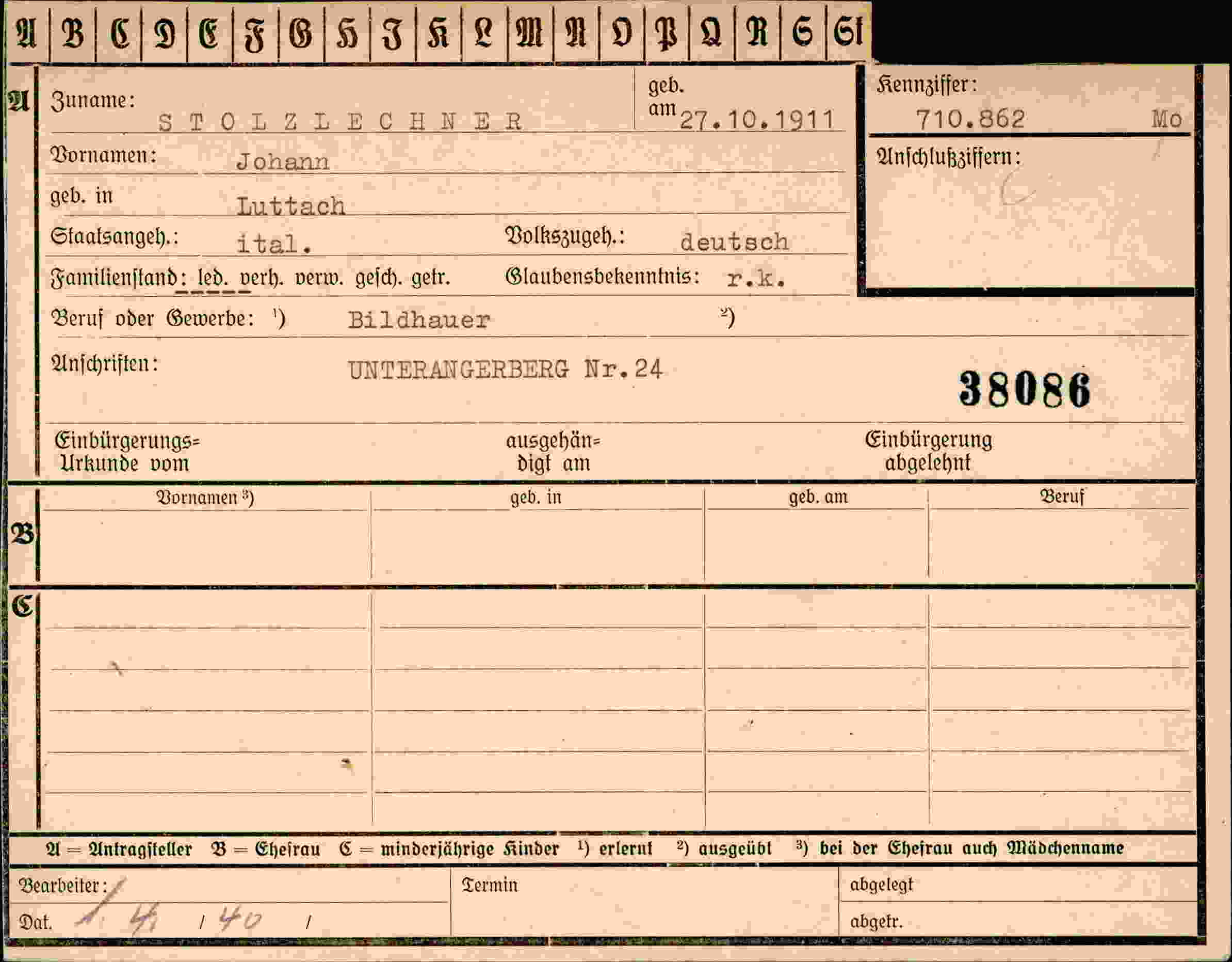 Dokument für Johann Stolzlechner