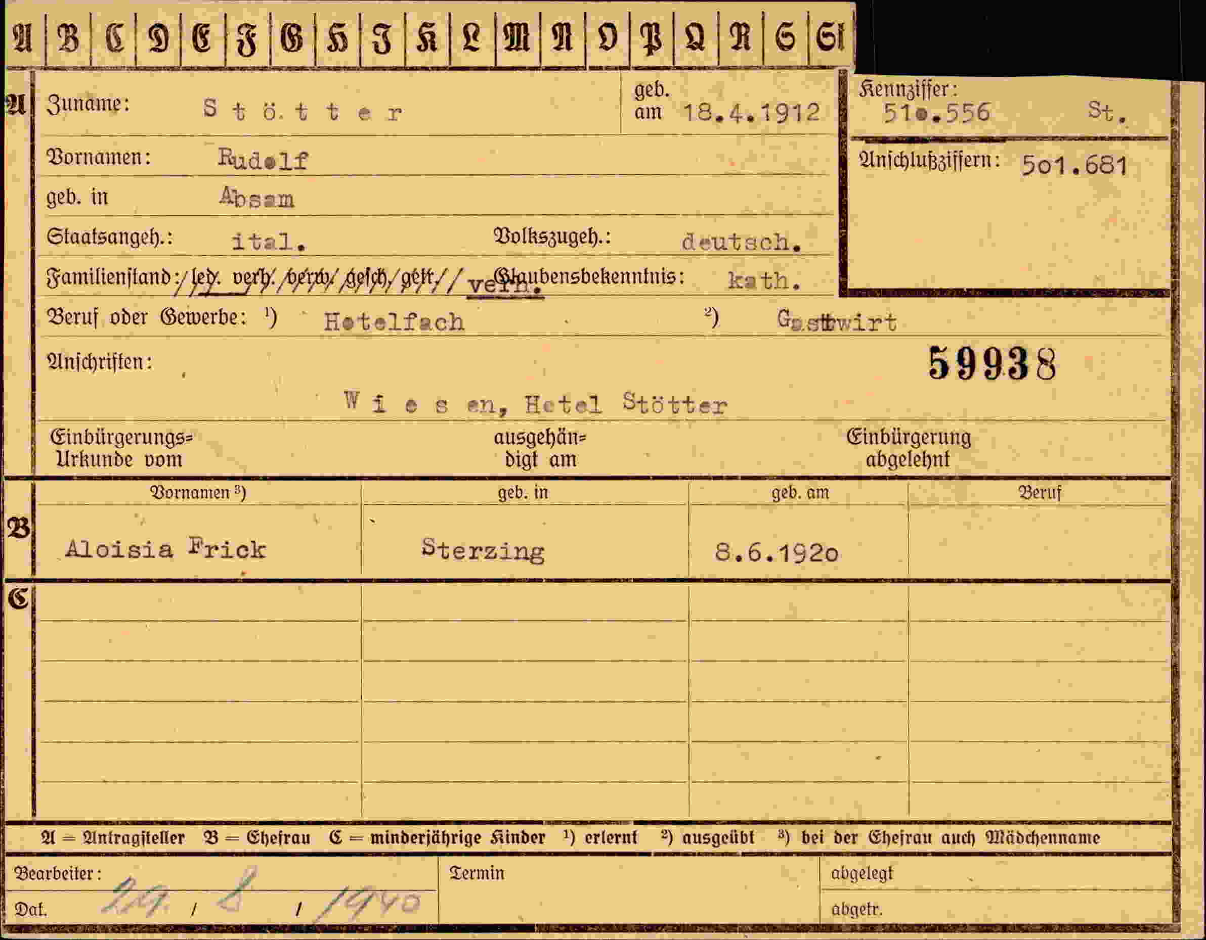Dokument für Rudolf Stötter