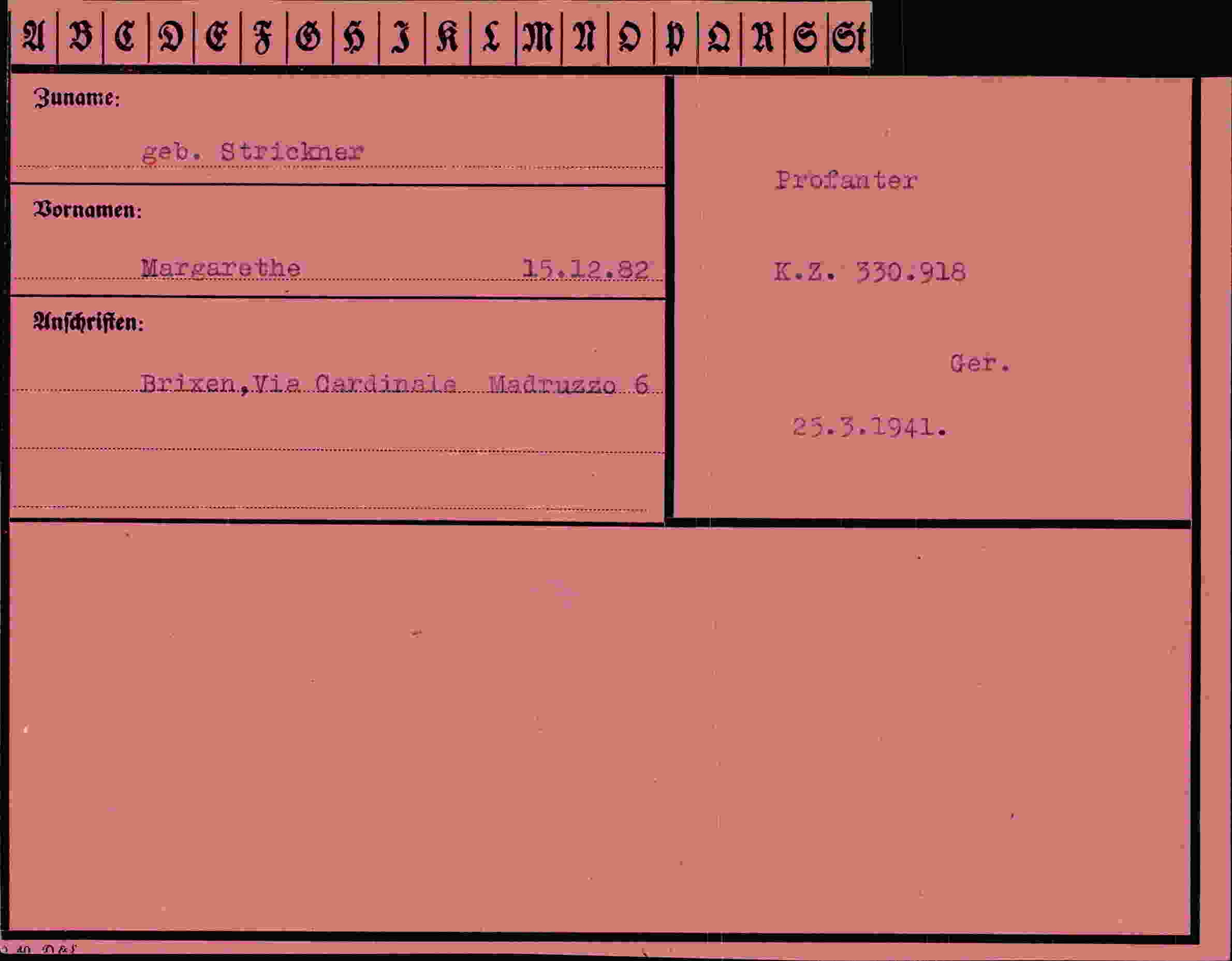 Vorderseite des Dokuments