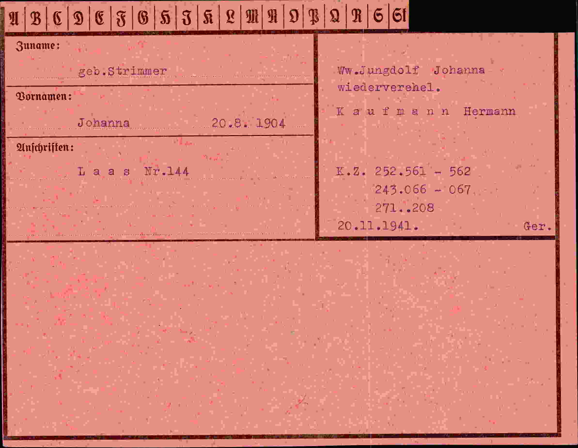 Vorderseite des Dokuments