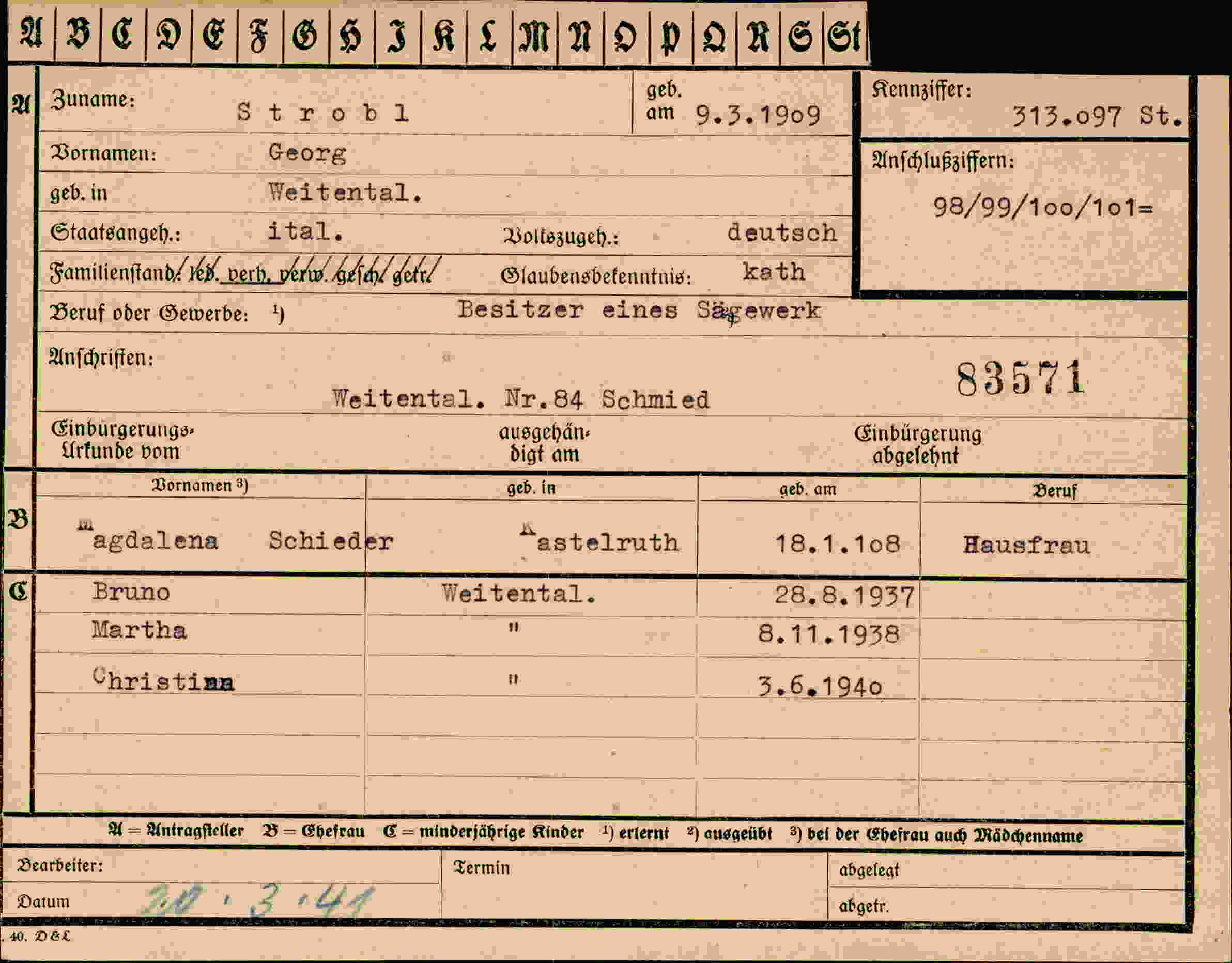 Dokument für Georg Strobl