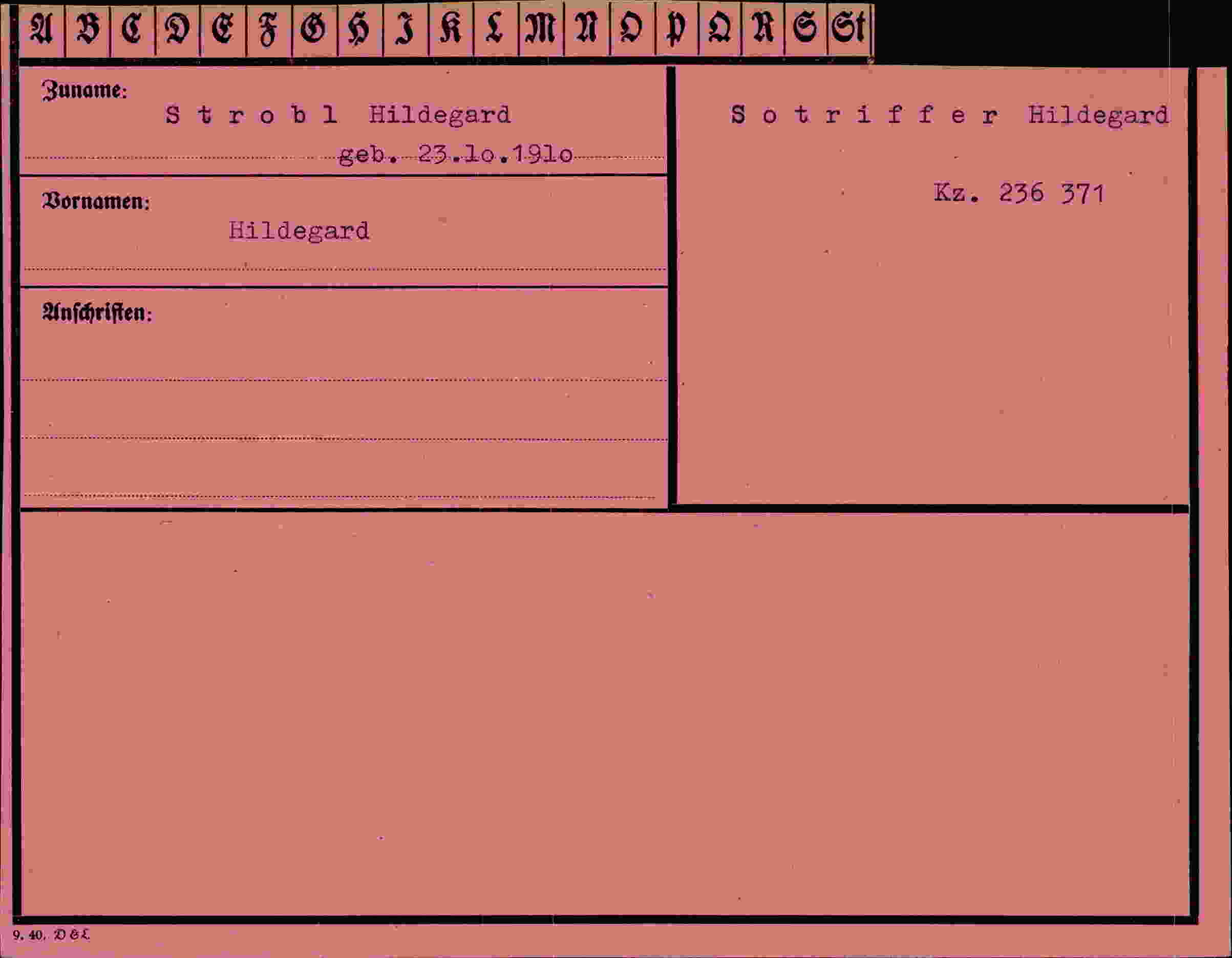 Vorderseite des Dokuments