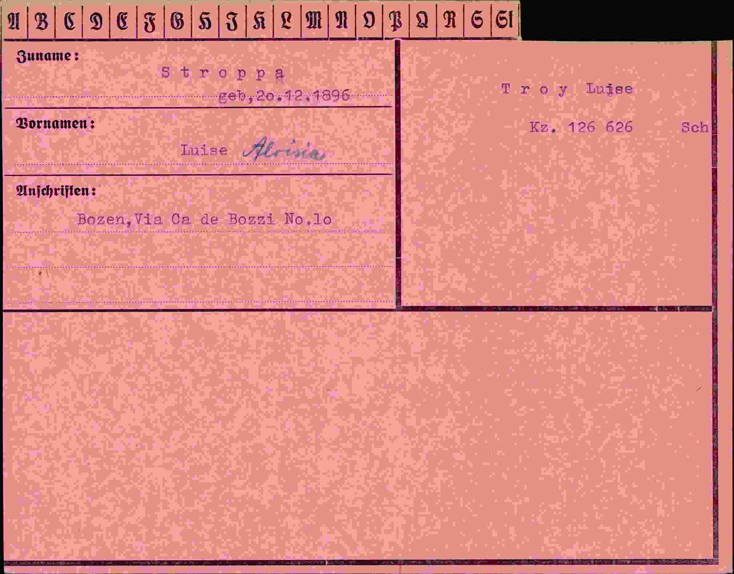 Vorderseite des Dokuments