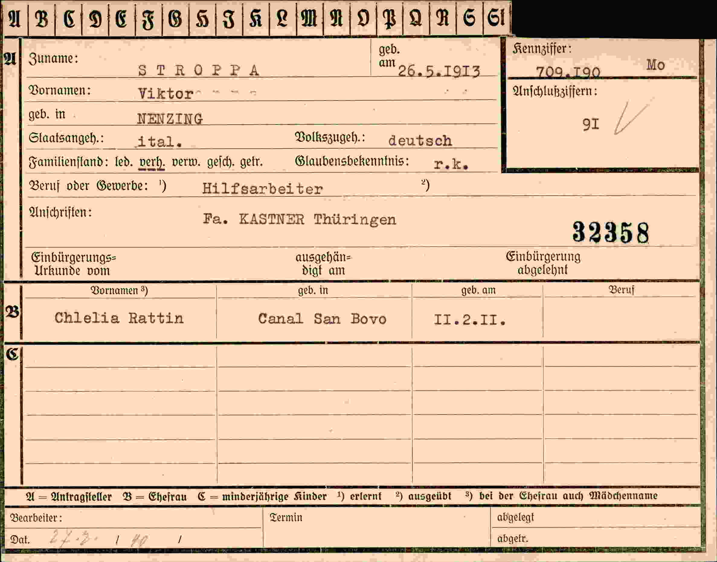 Vorderseite des Dokuments