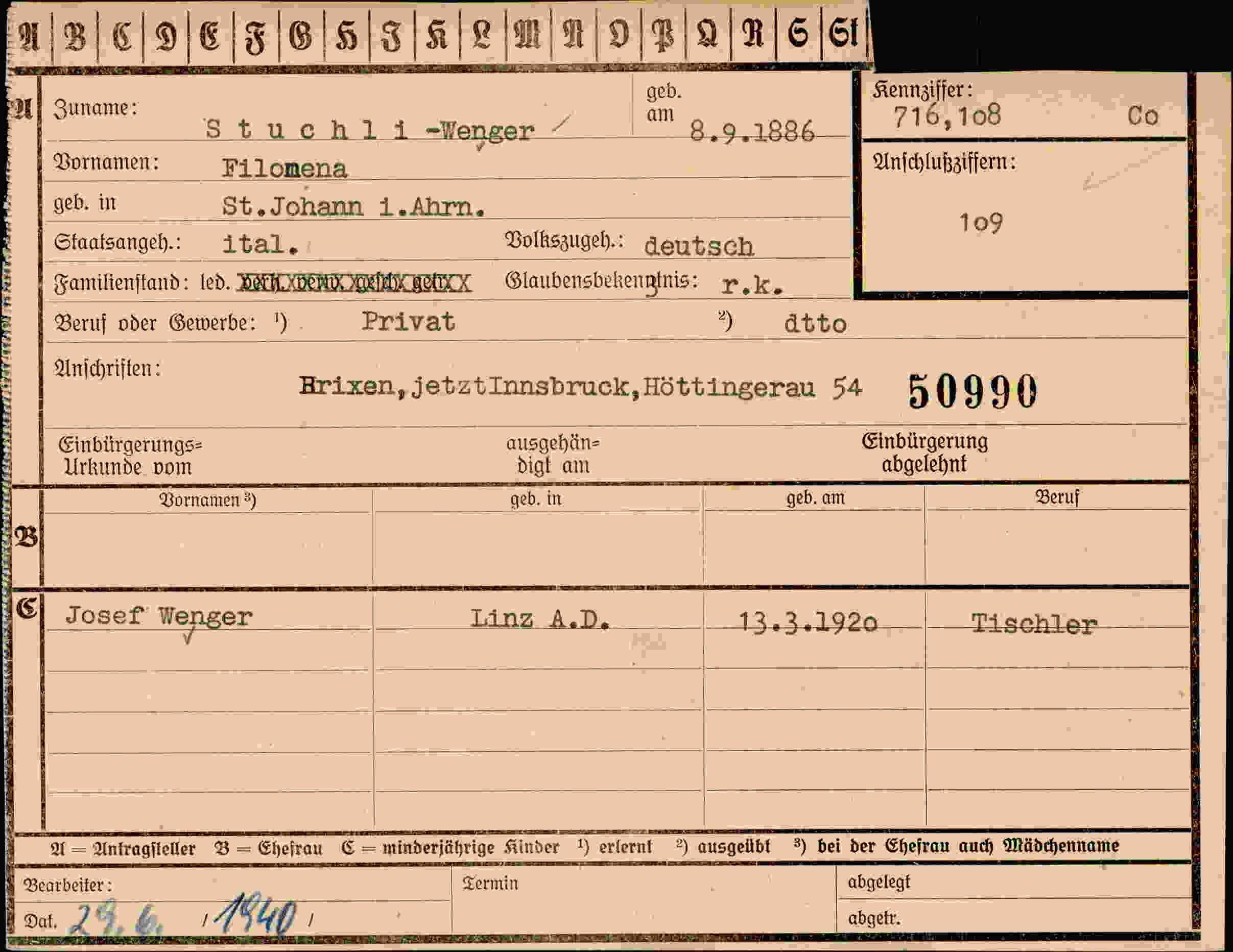 Dokument für Filomena Wenger
