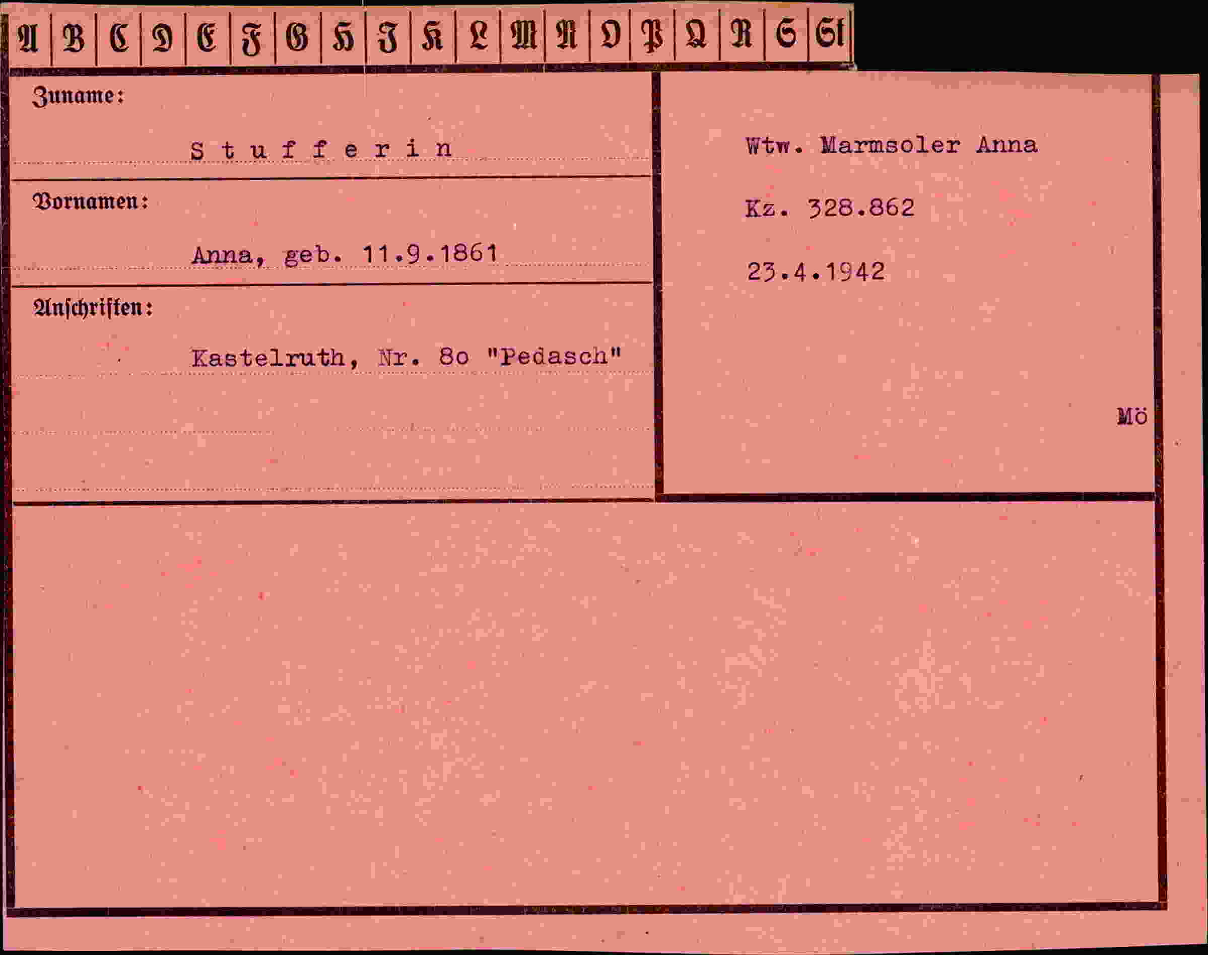 Vorderseite des Dokuments