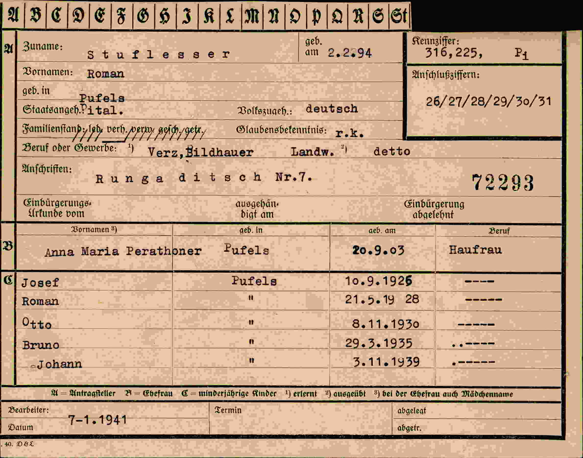 Dokument für Roman Stuflesser