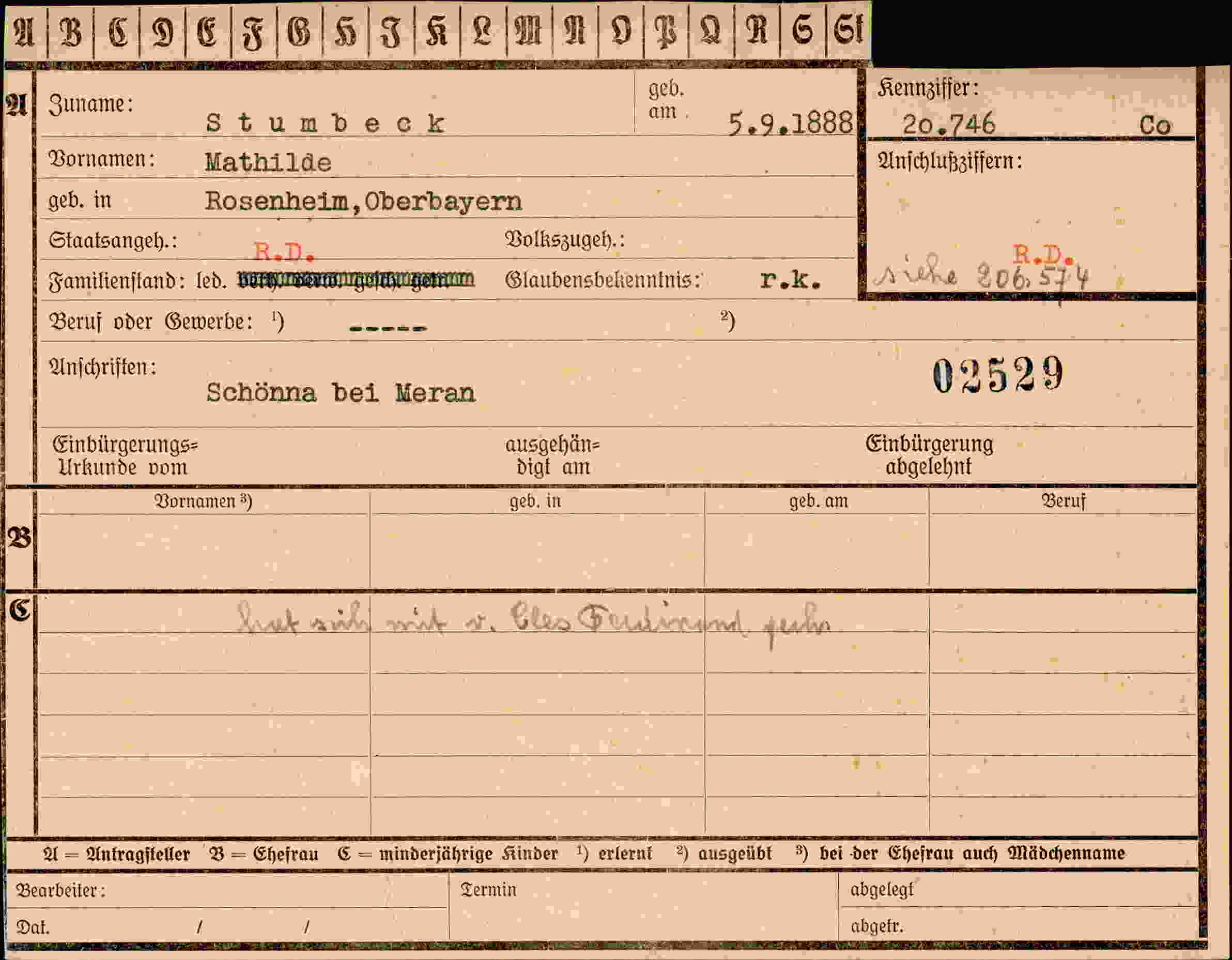 Vorderseite des Dokuments