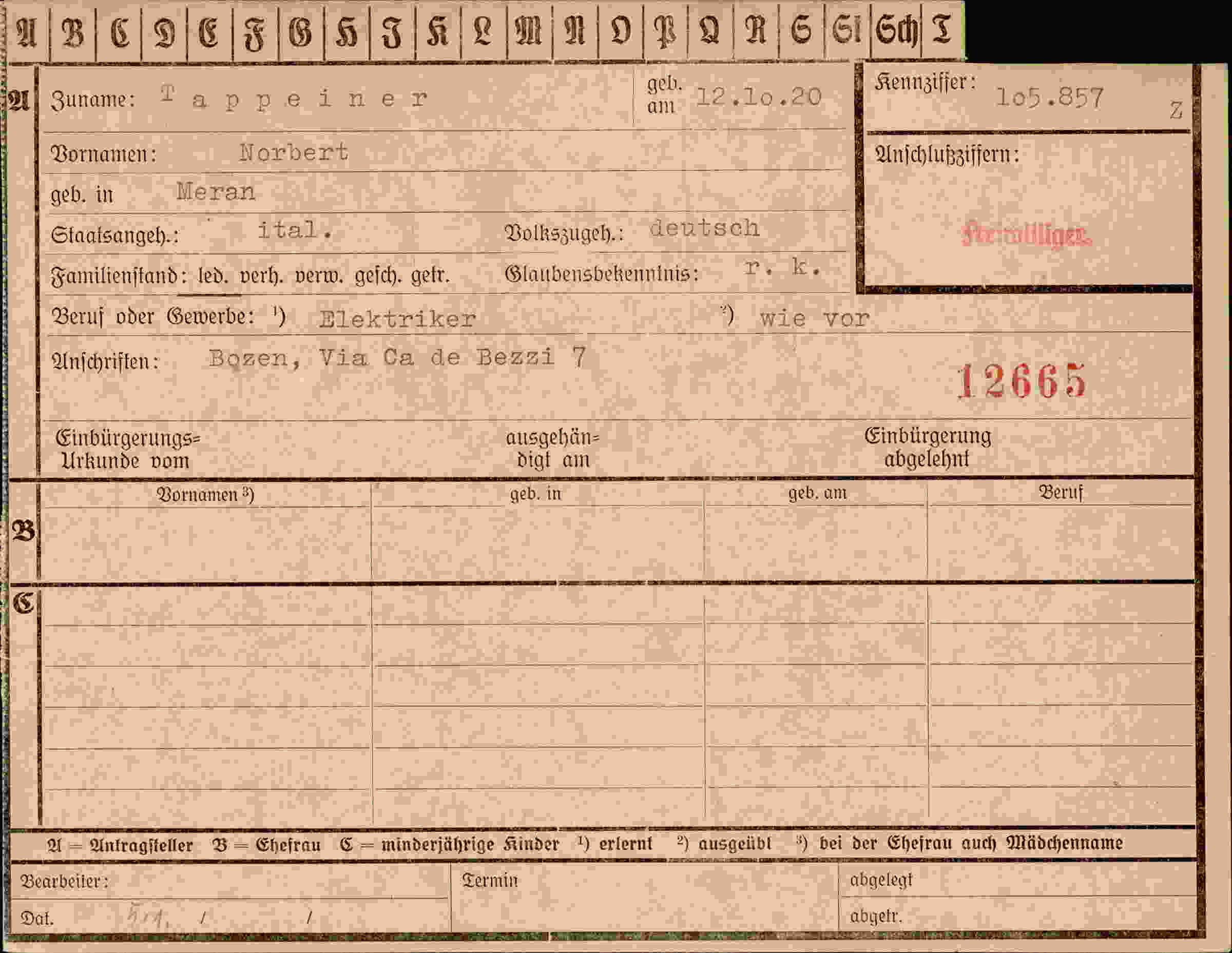 Dokument für Norbert Tappeiner