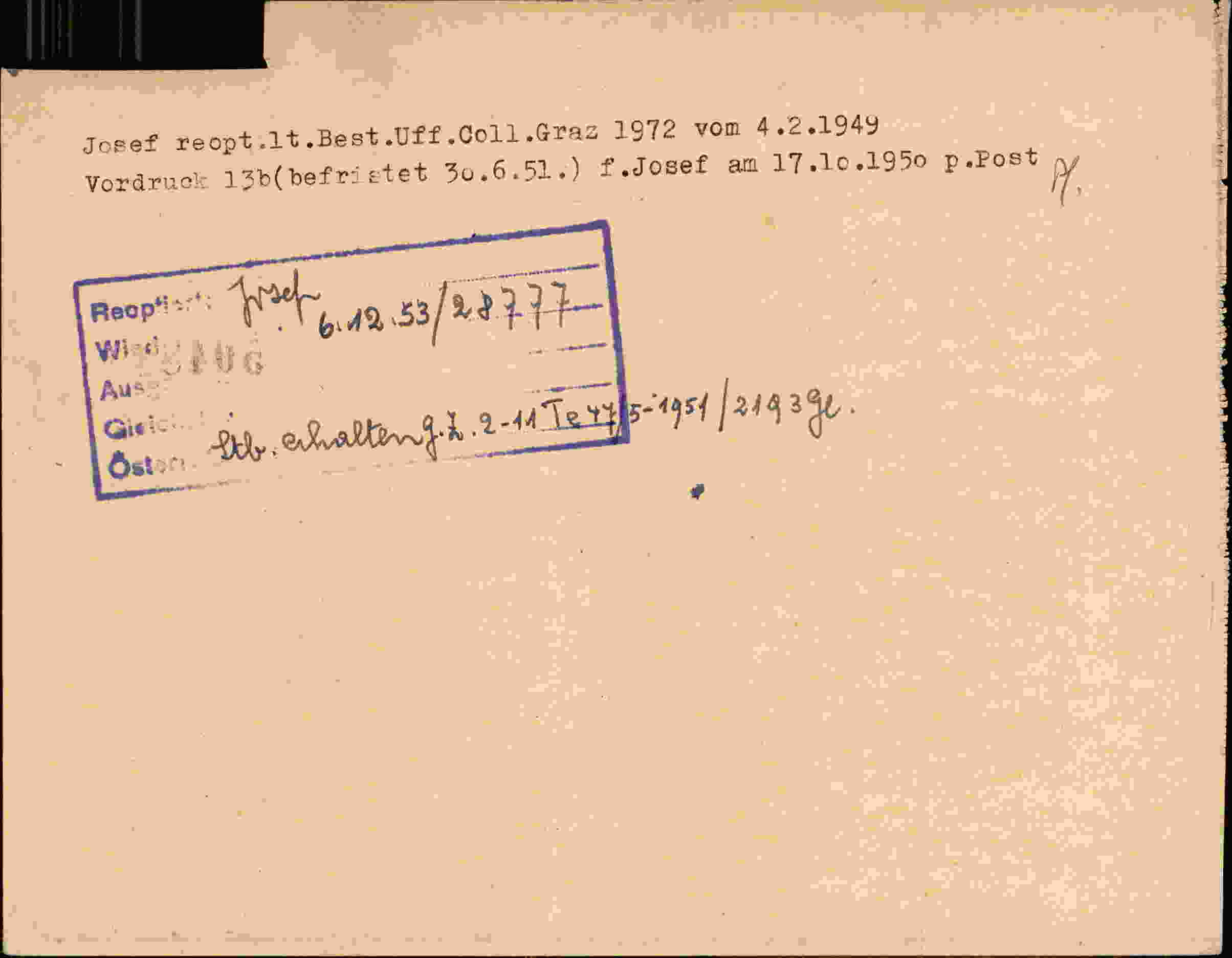 Rückseite des Dokuments