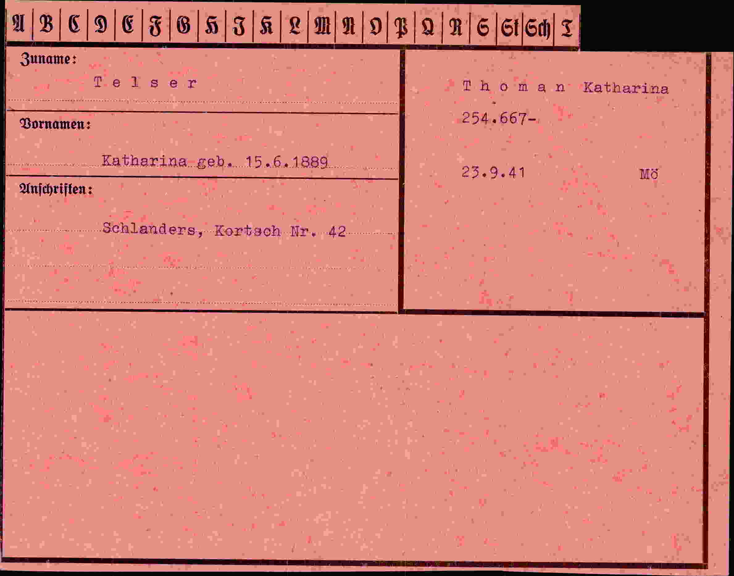 Vorderseite des Dokuments