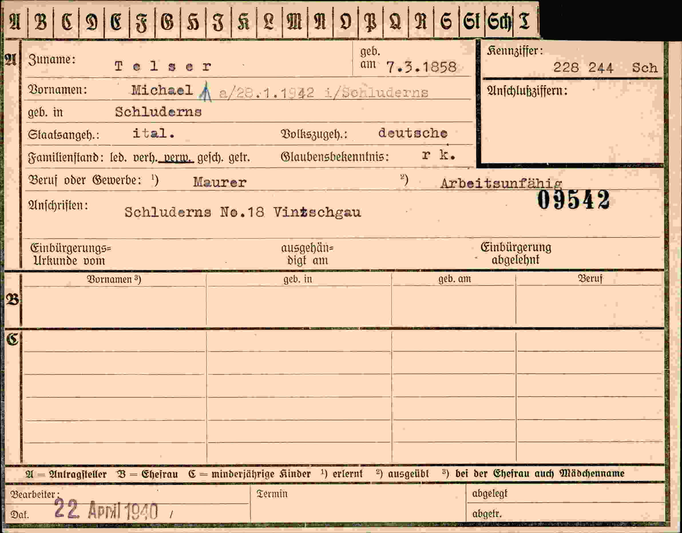 Dokument für Michael Telser