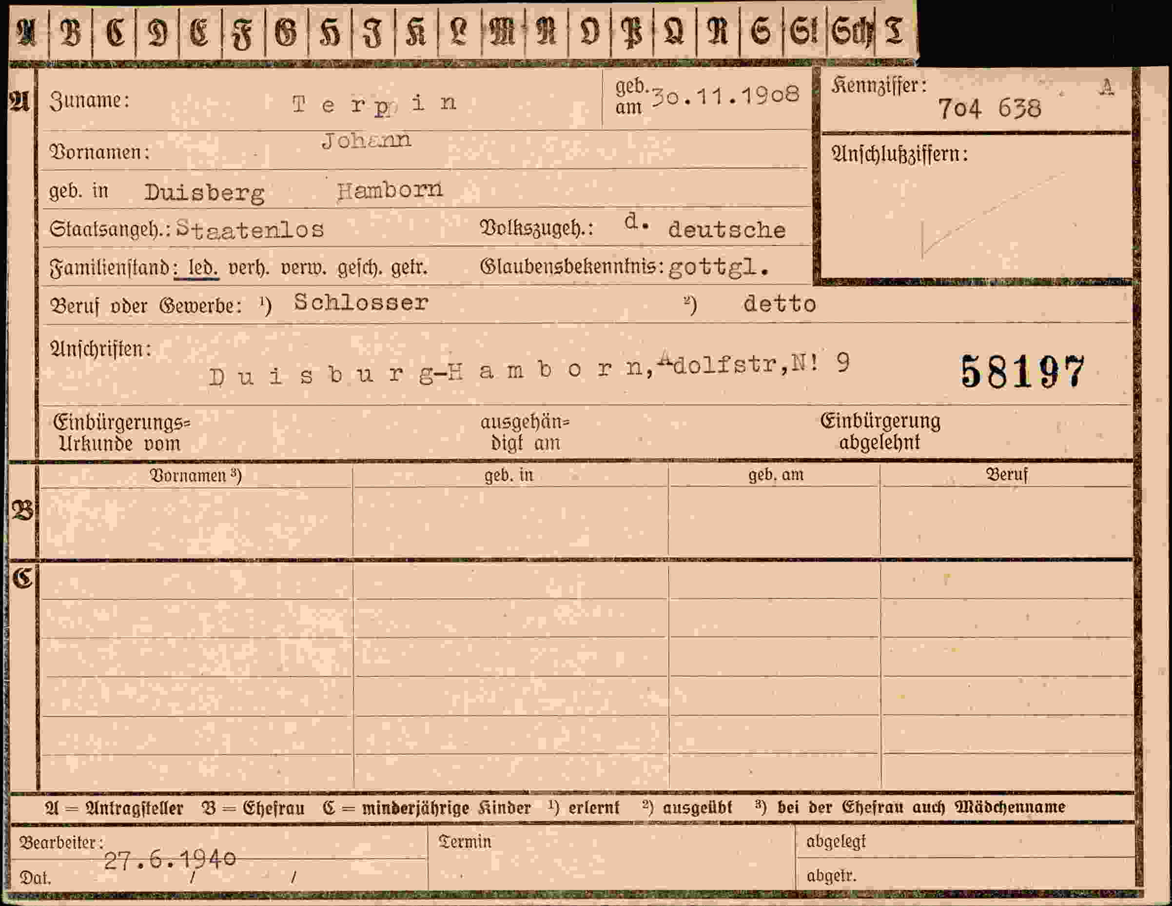 Dokument für Johann Terpin