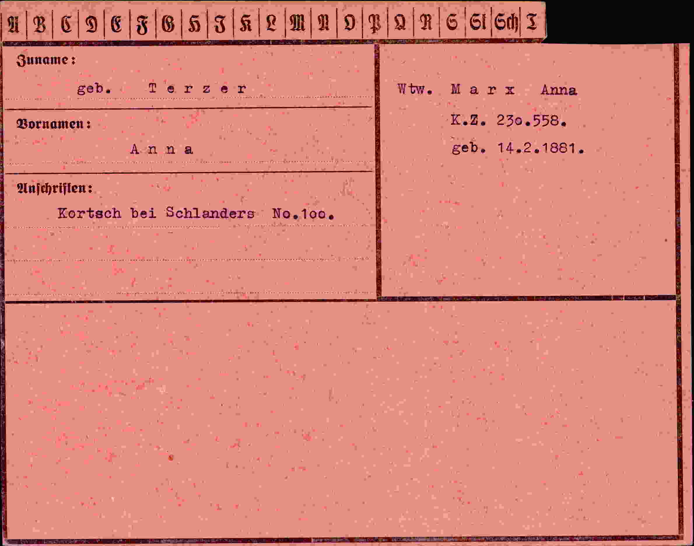 Vorderseite des Dokuments