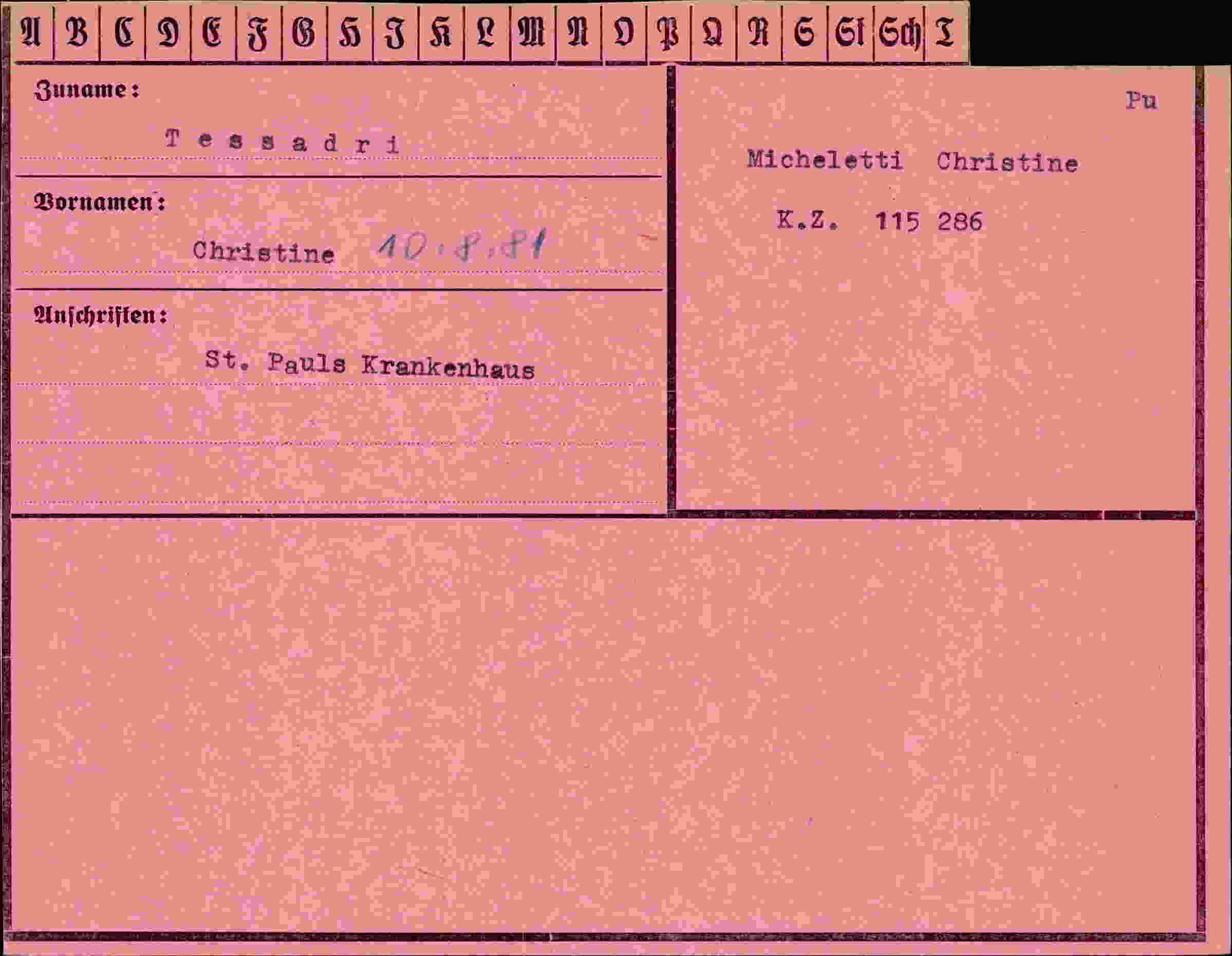 Vorderseite des Dokuments