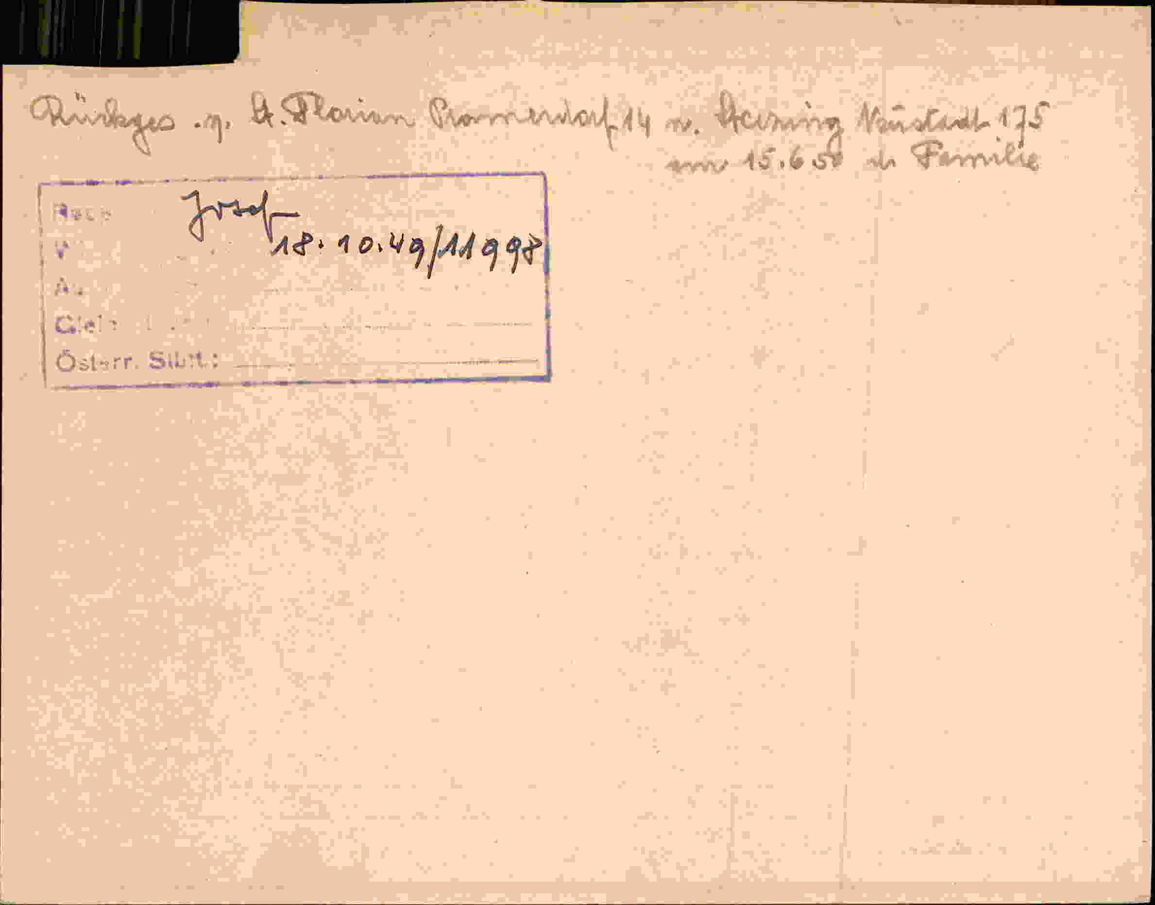 Rückseite des Dokuments