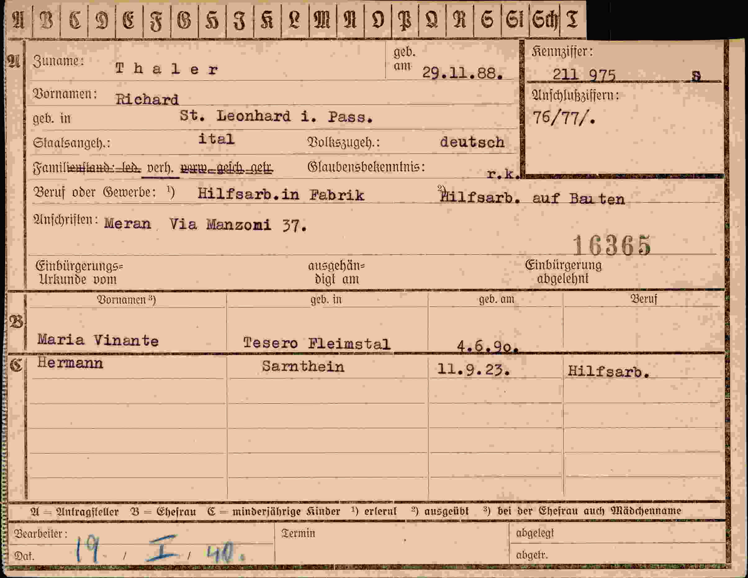 Dokument für Richard Thaler