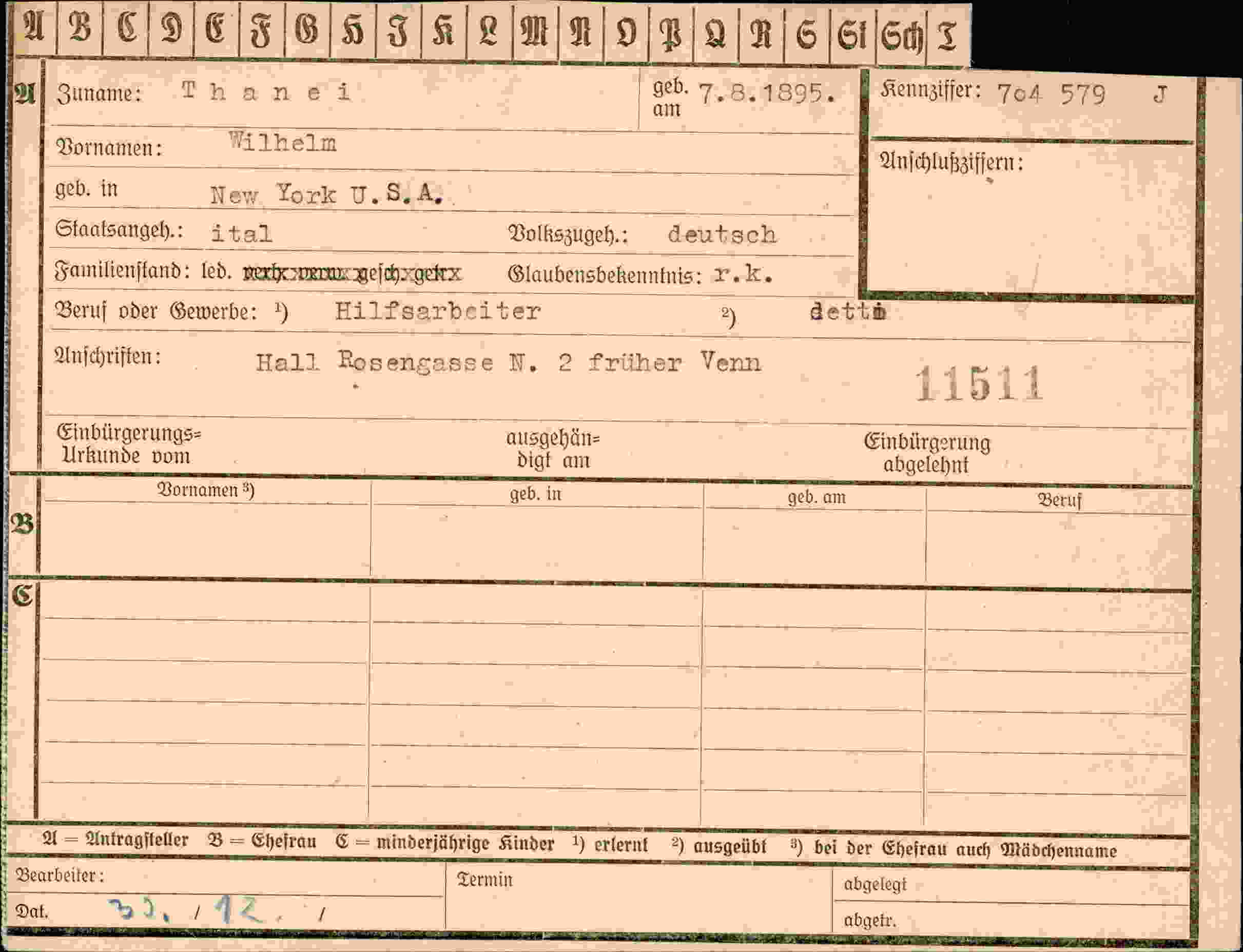 Dokument für Wilhelm Thanei