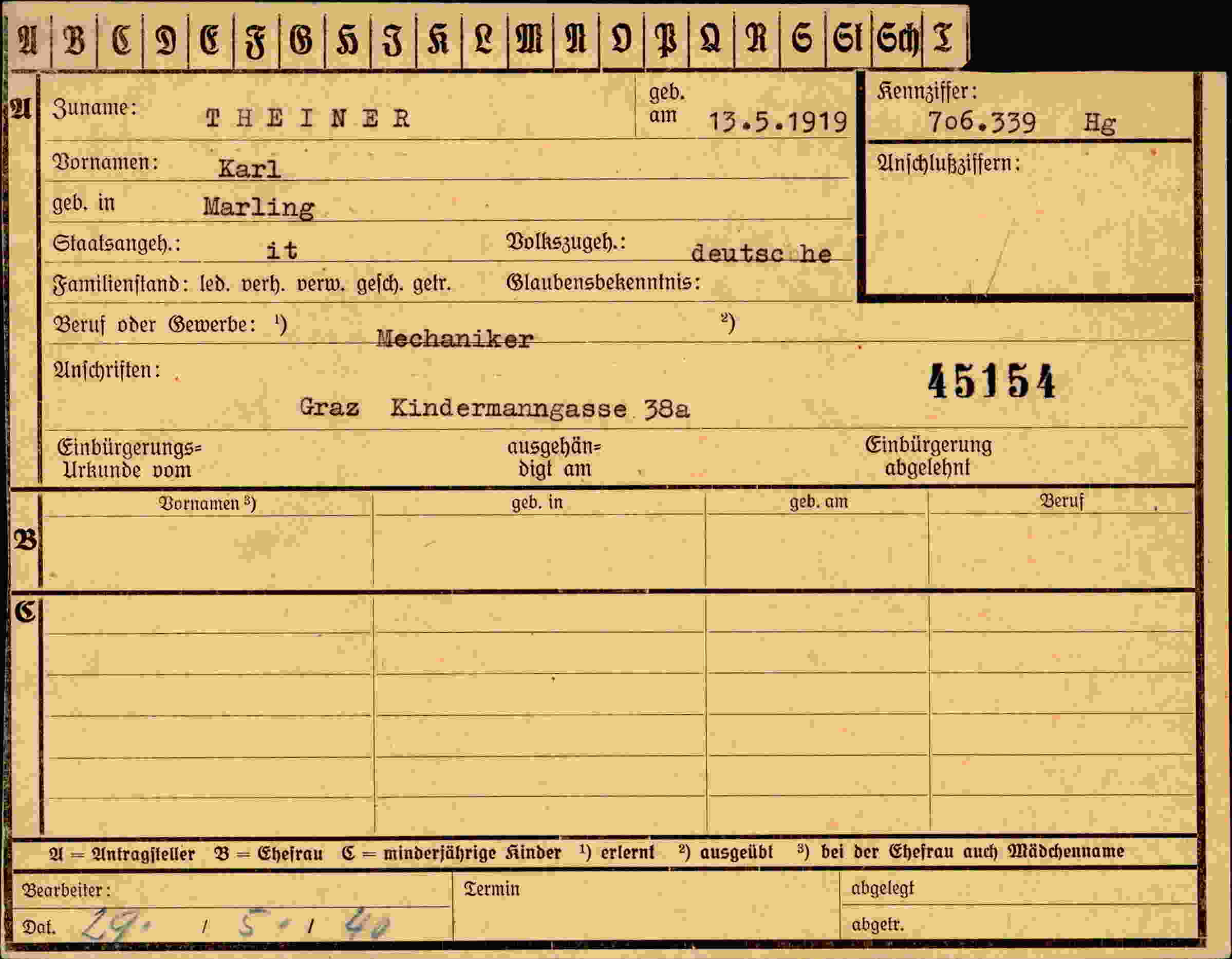 Dokument für Karl Theiner