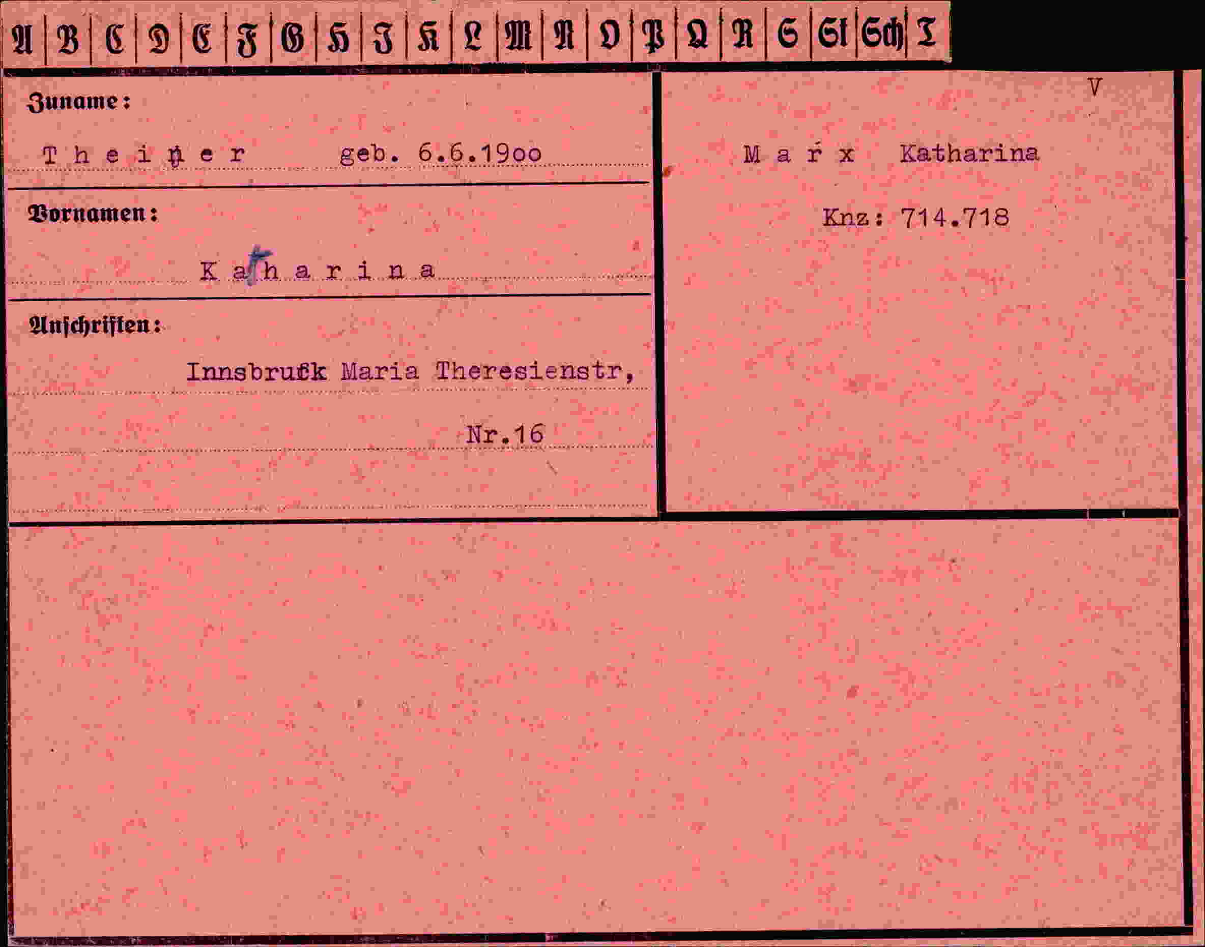 Vorderseite des Dokuments