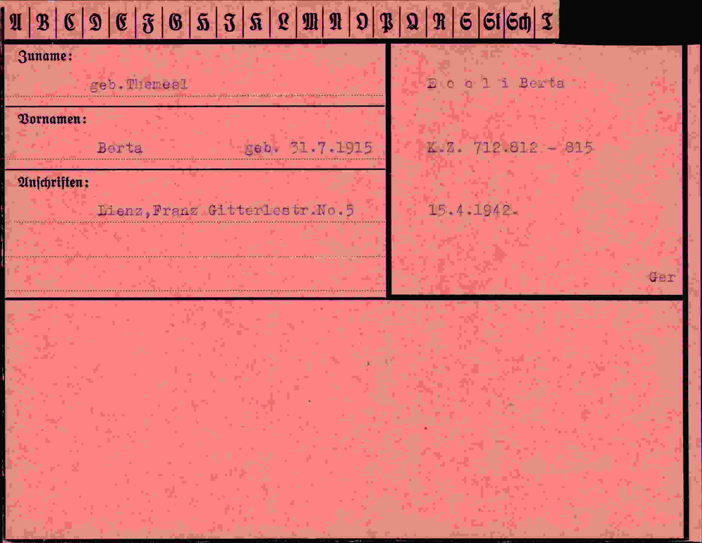 Vorderseite des Dokuments