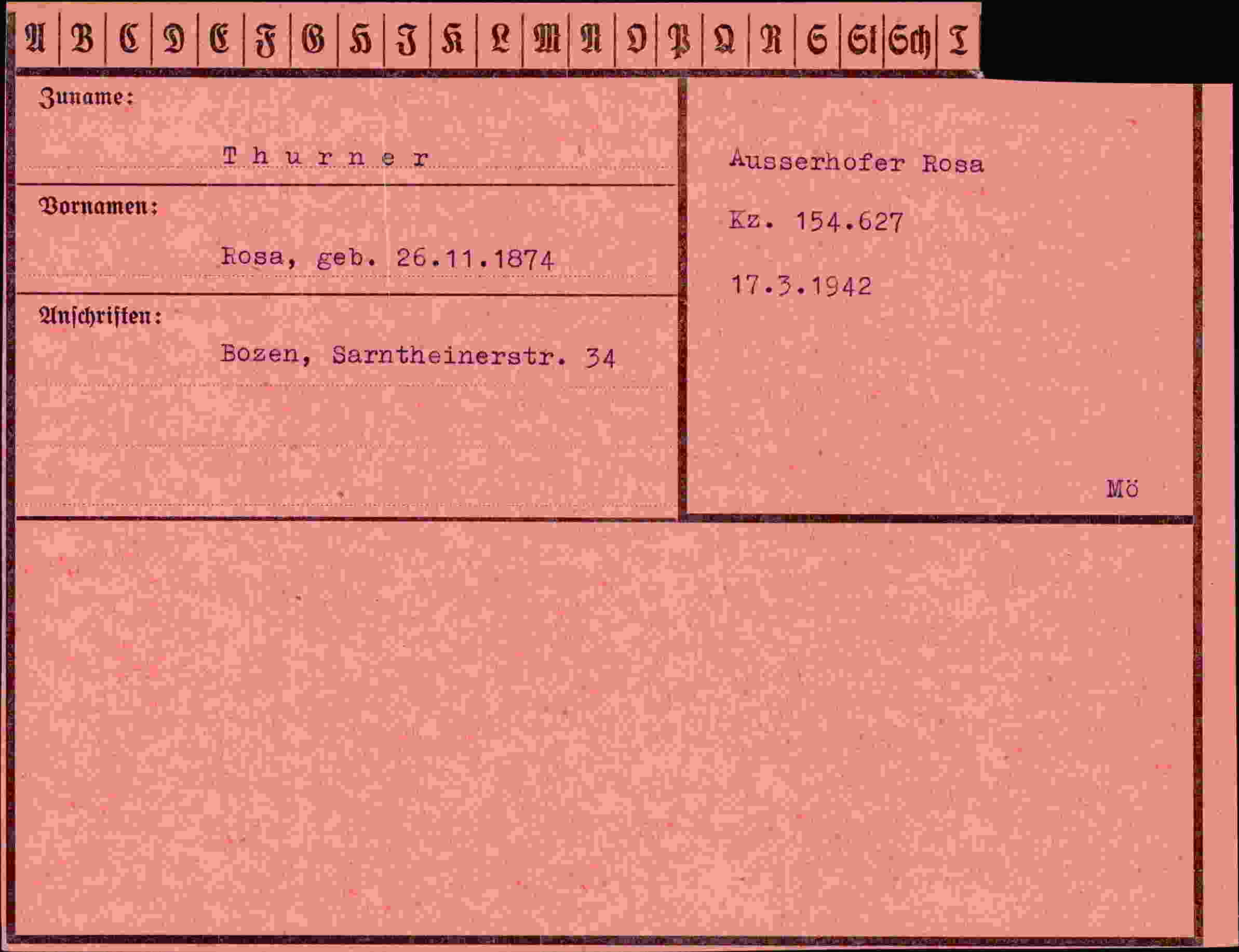 Vorderseite des Dokuments