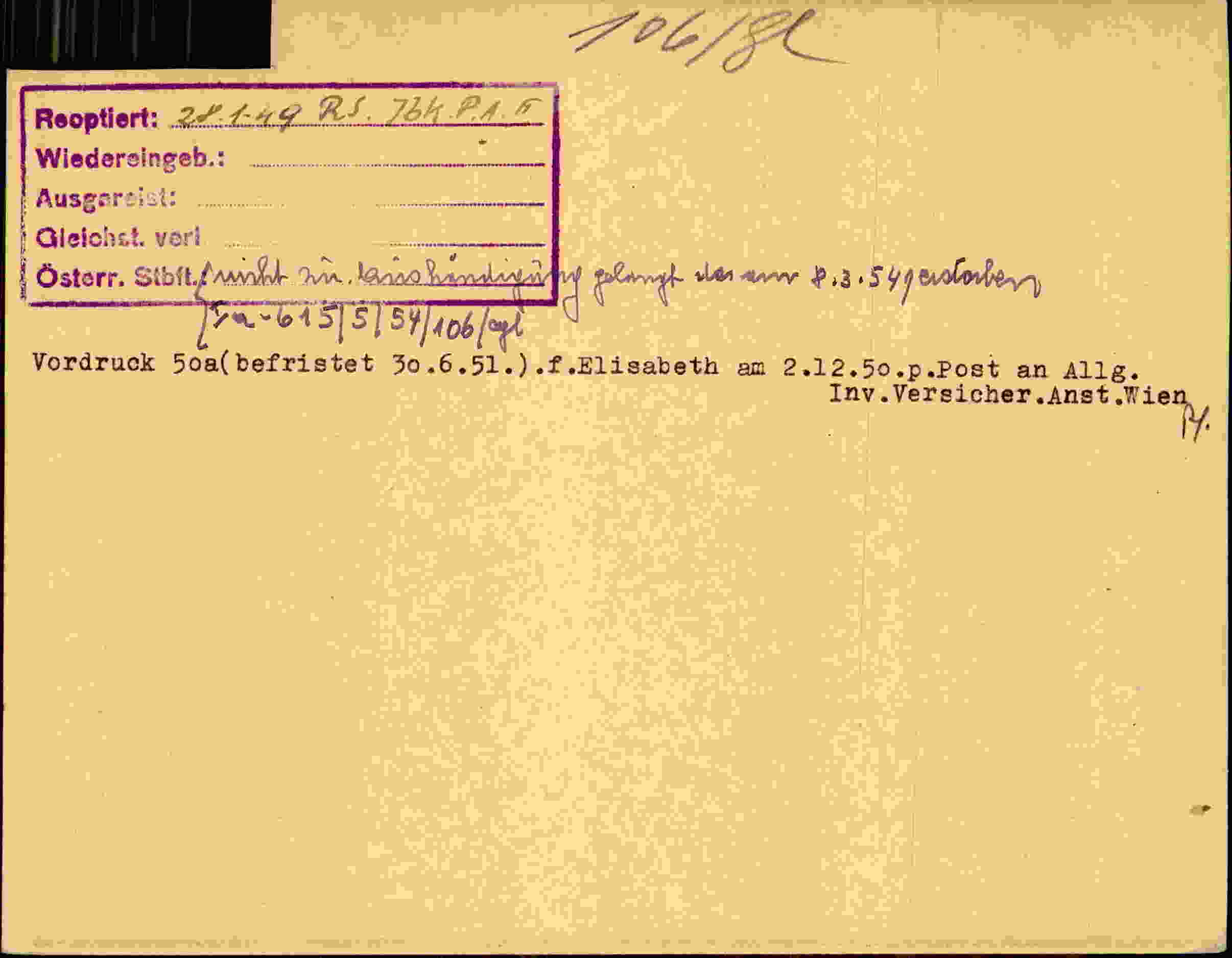 Rückseite des Dokuments