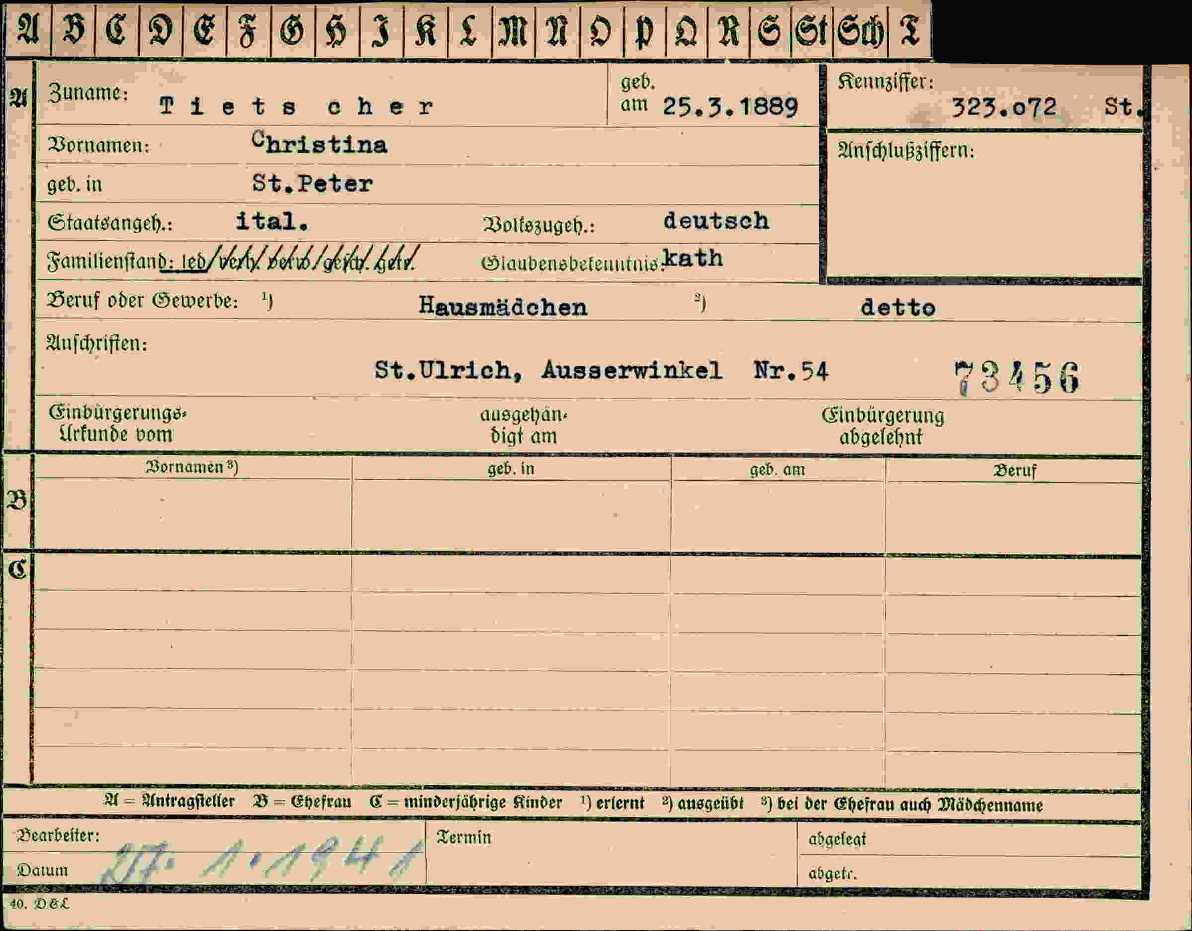 Dokument für Christina Tietscher