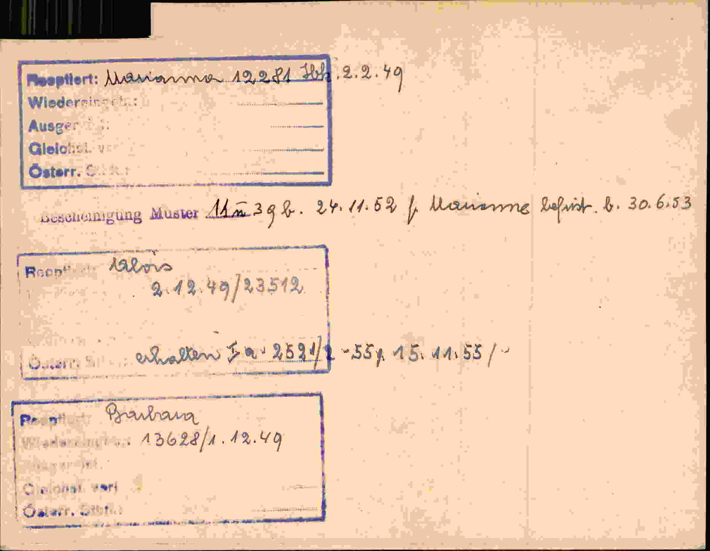 Rückseite des Dokuments