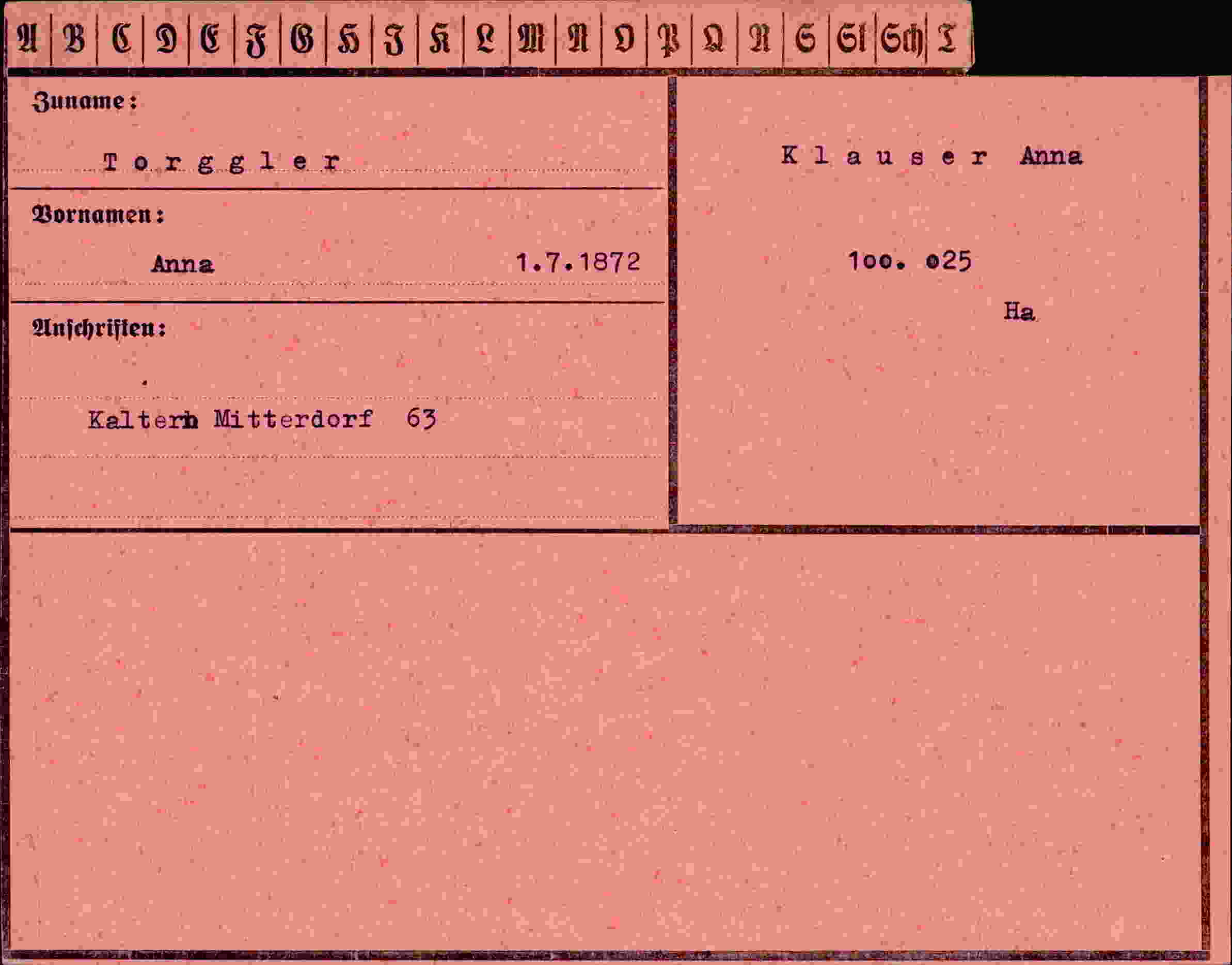 Vorderseite des Dokuments
