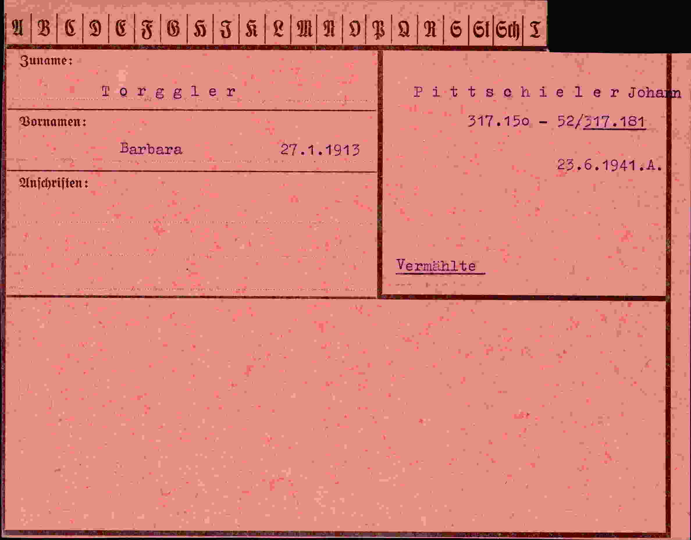 Vorderseite des Dokuments