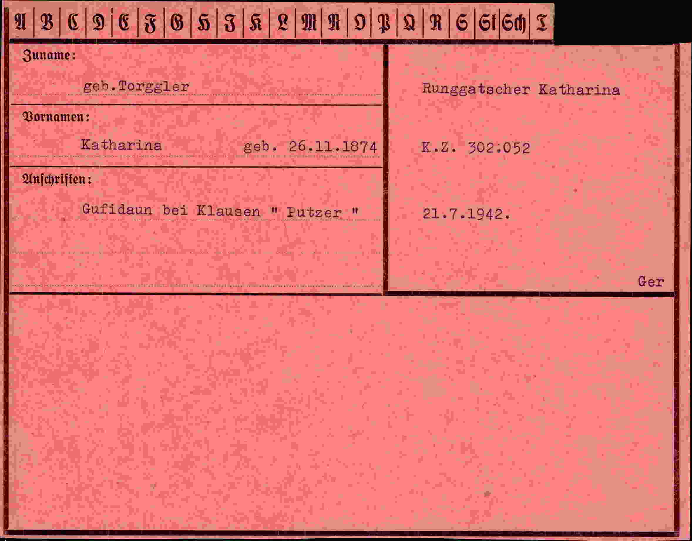Vorderseite des Dokuments