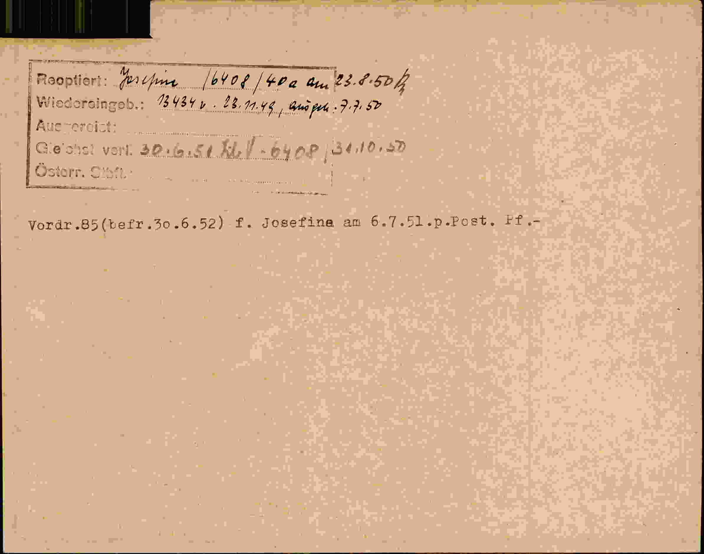 Rückseite des Dokuments
