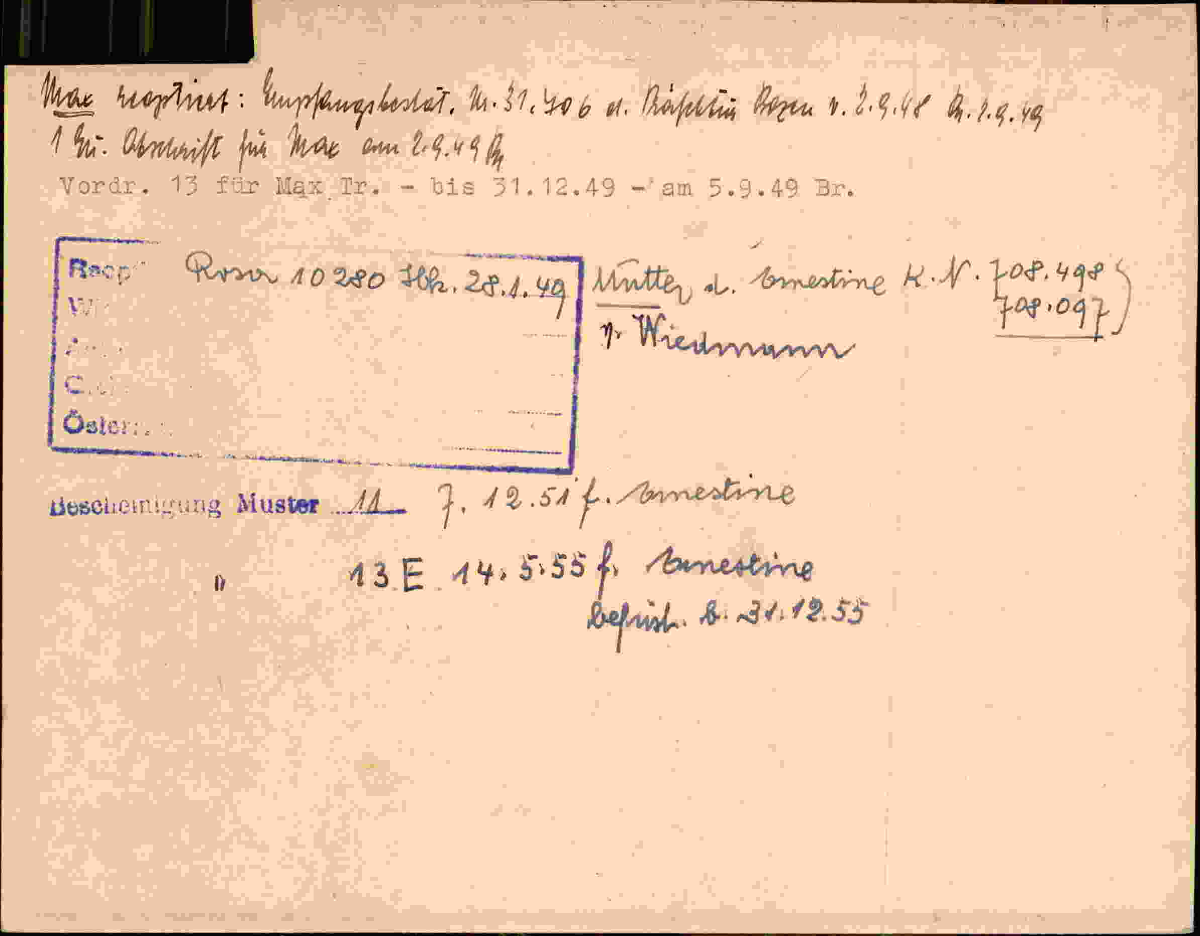 Rückseite des Dokuments