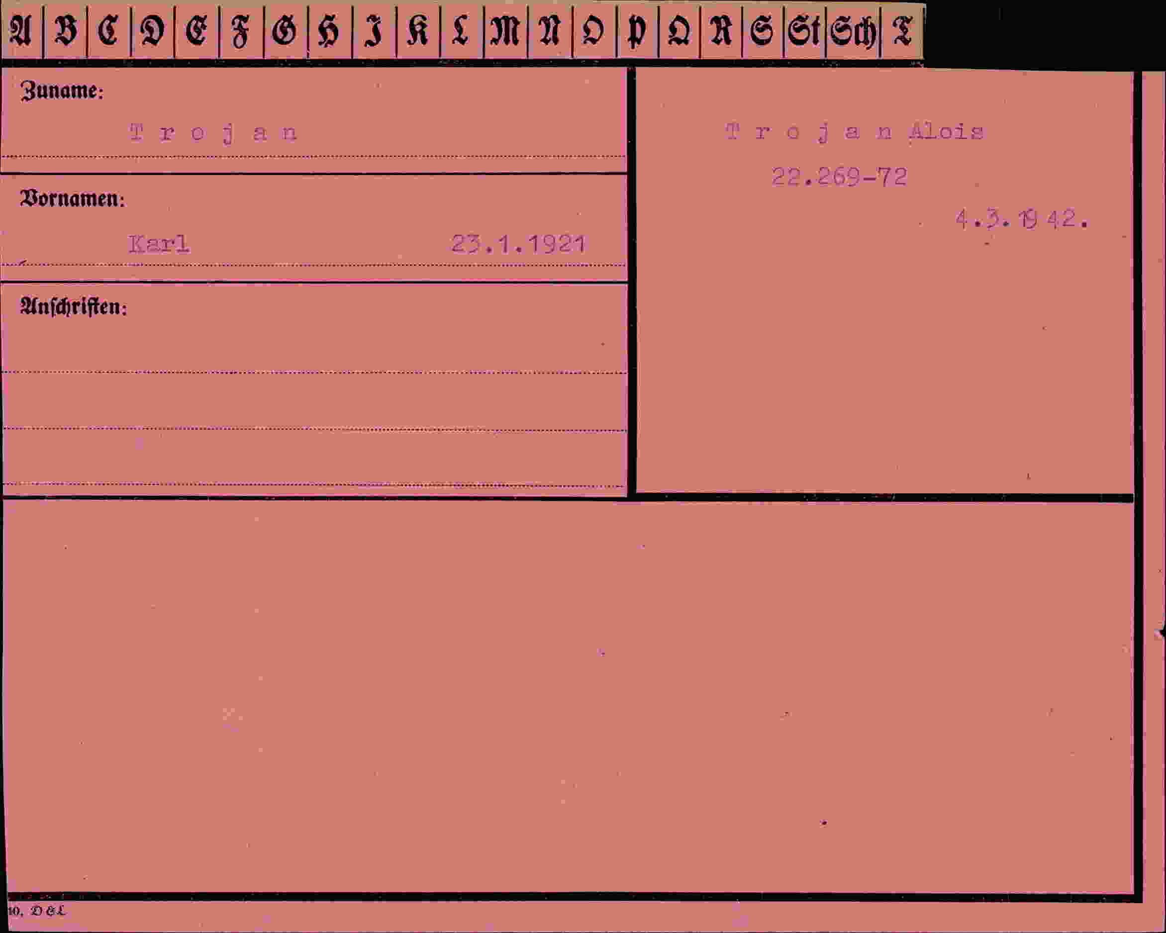 Dokument für Karl Trojan