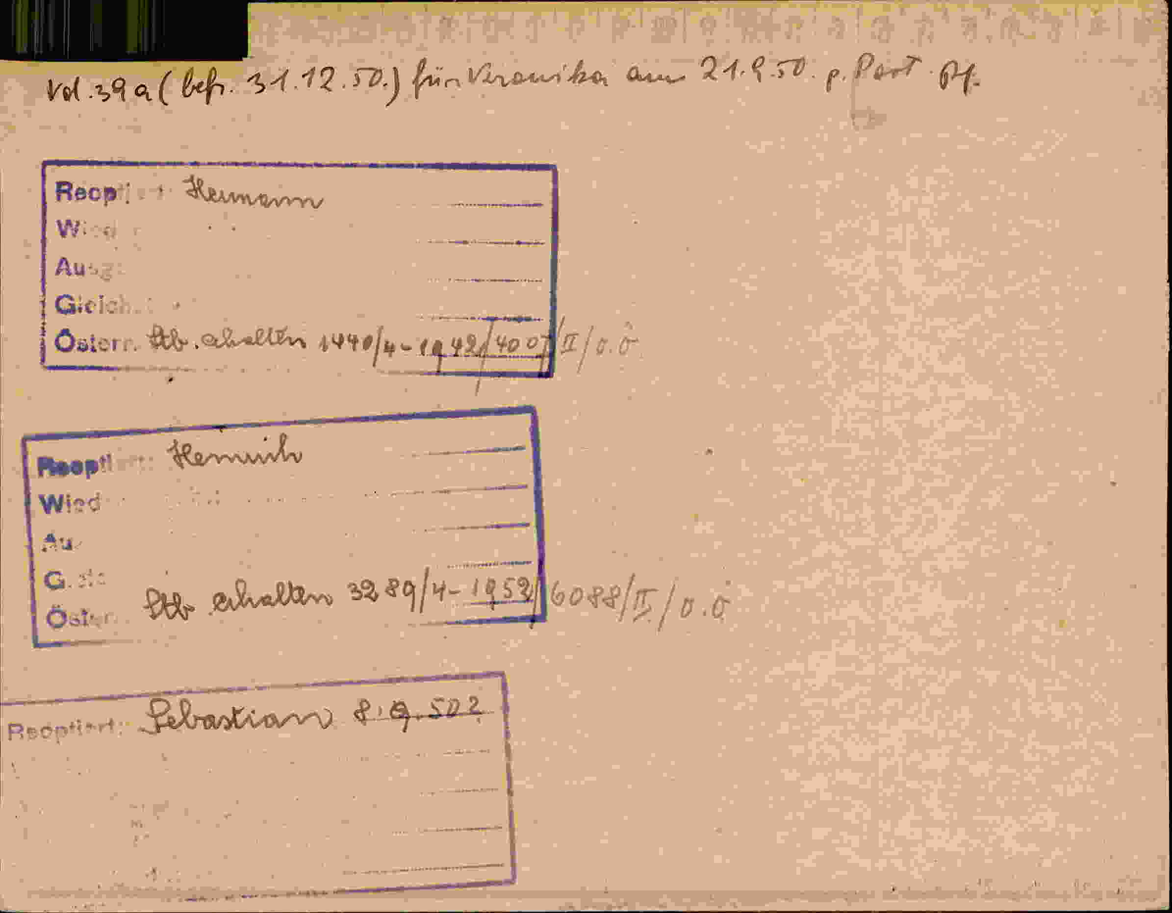 Rückseite des Dokuments